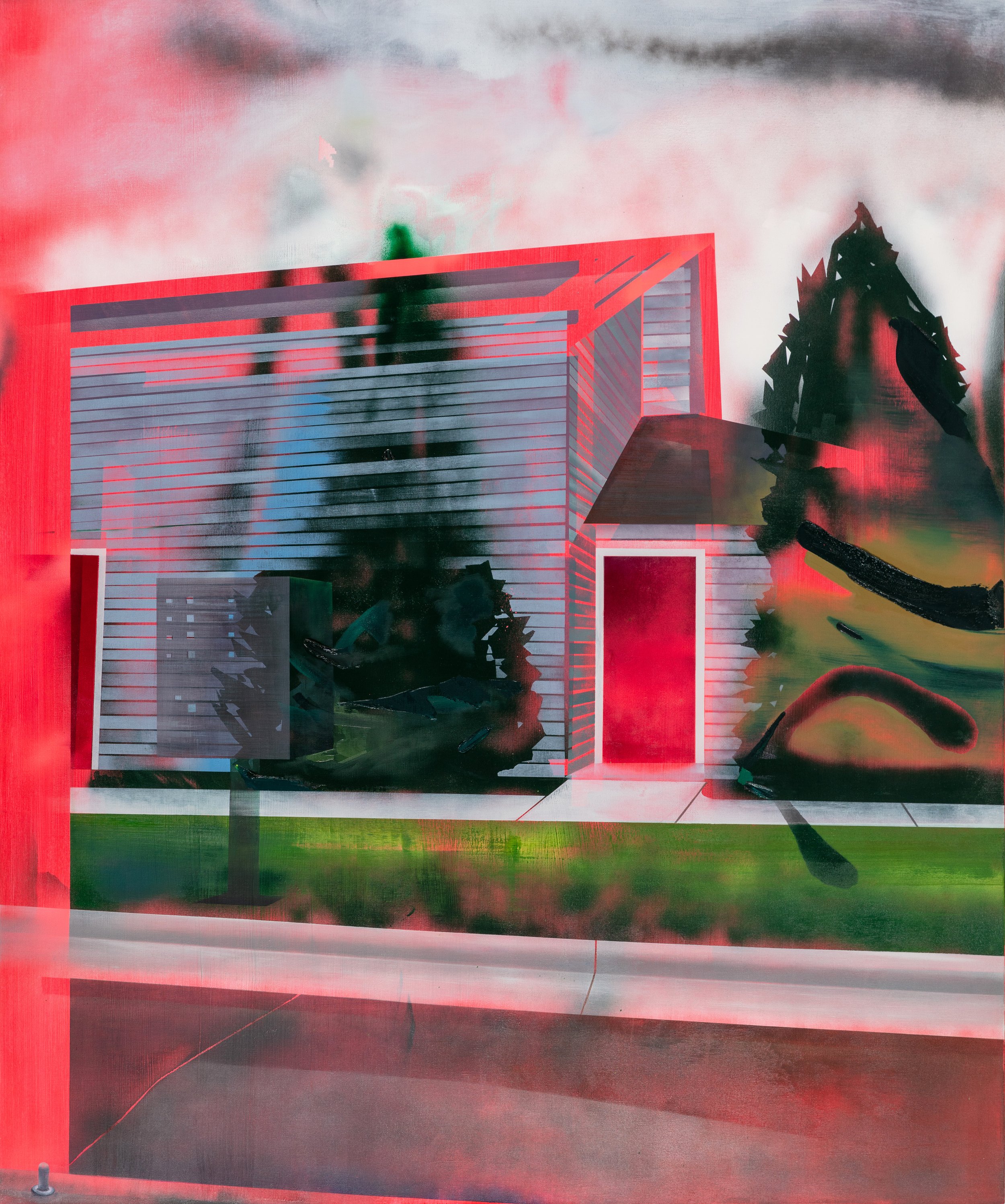  Have You Looked Outside? I'm Scared For My Life  
Acrylic, Oil, and Spray Paint on Canvas 
72" x 60" 
2021 
