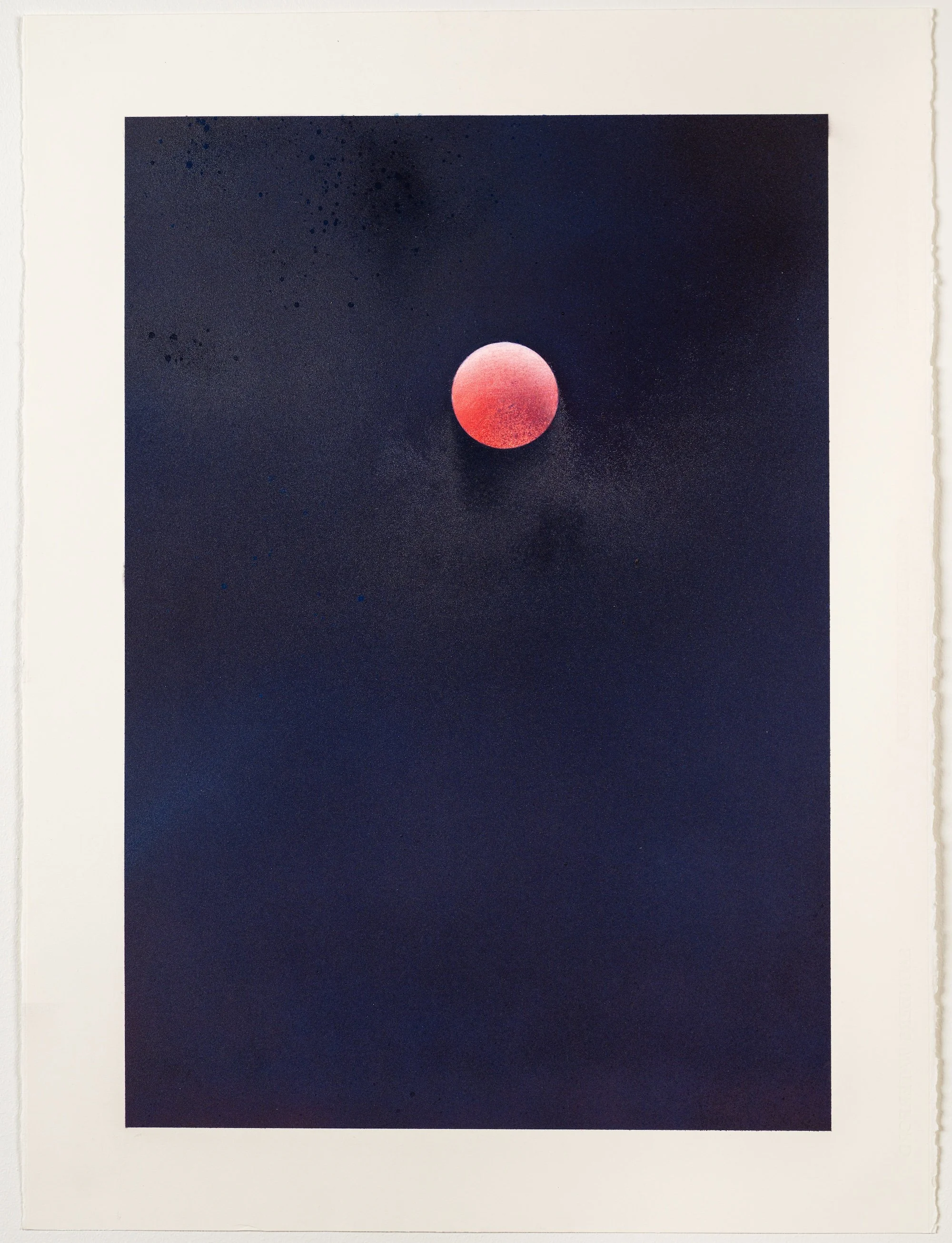  Blood Moon  
Acrylic, and Spray Paint on Paper 
36" x 28" 
2025 