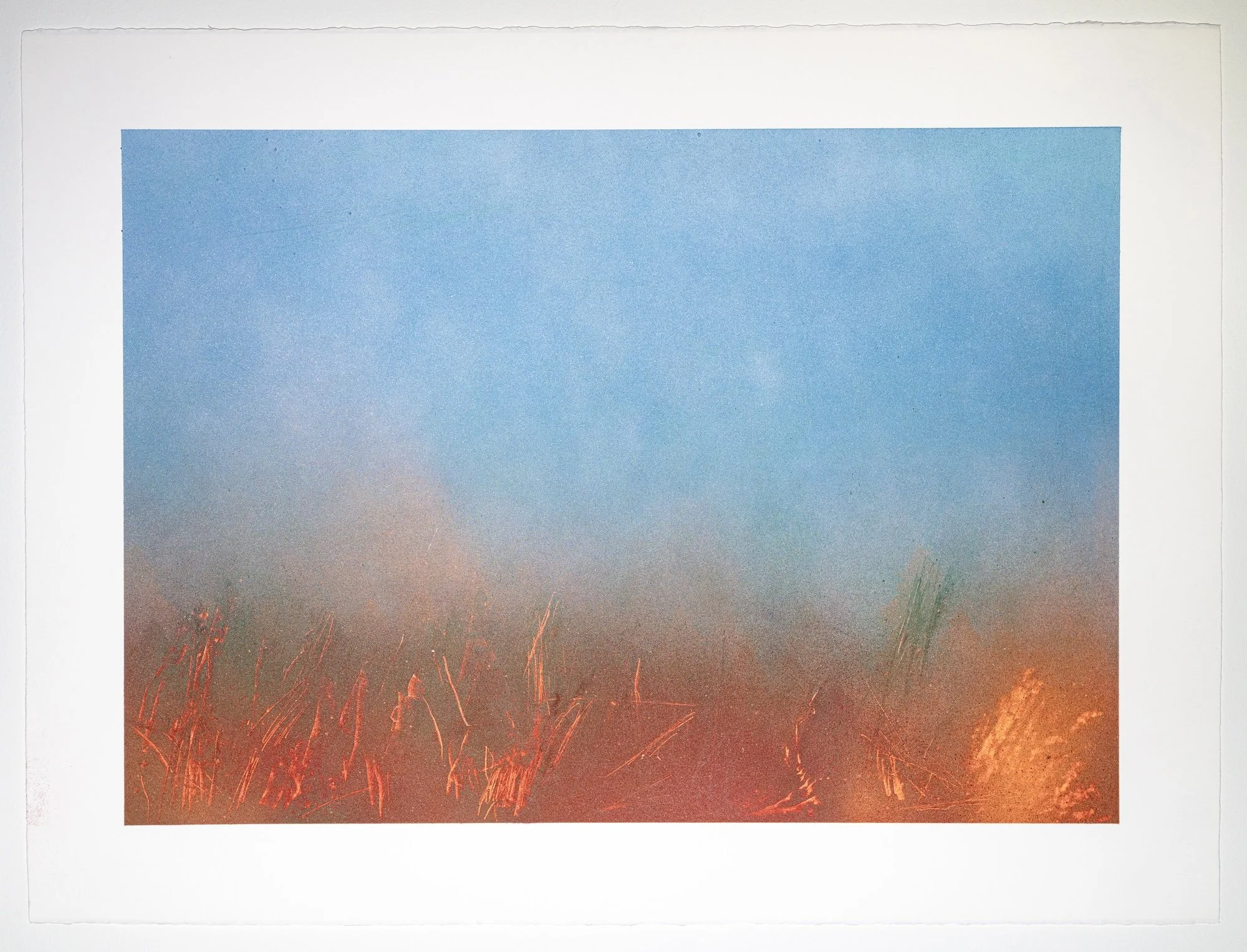  Brush Fire  
Spray Paint and Oil Pastel on Paper 
28" x 36" 
2026 
