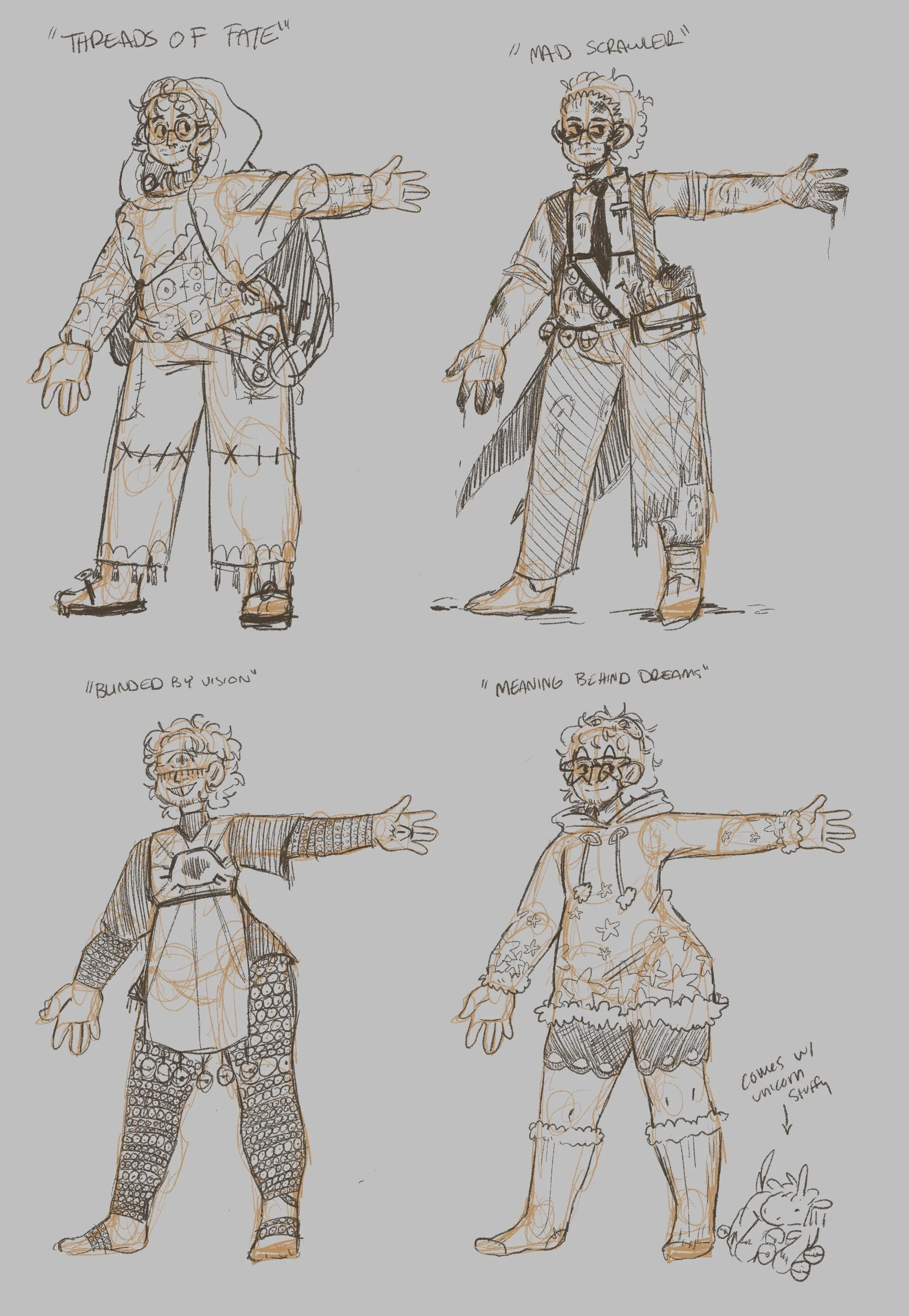 Character Design Concepts based on 'Psychic' Theme, 2023, Digital 