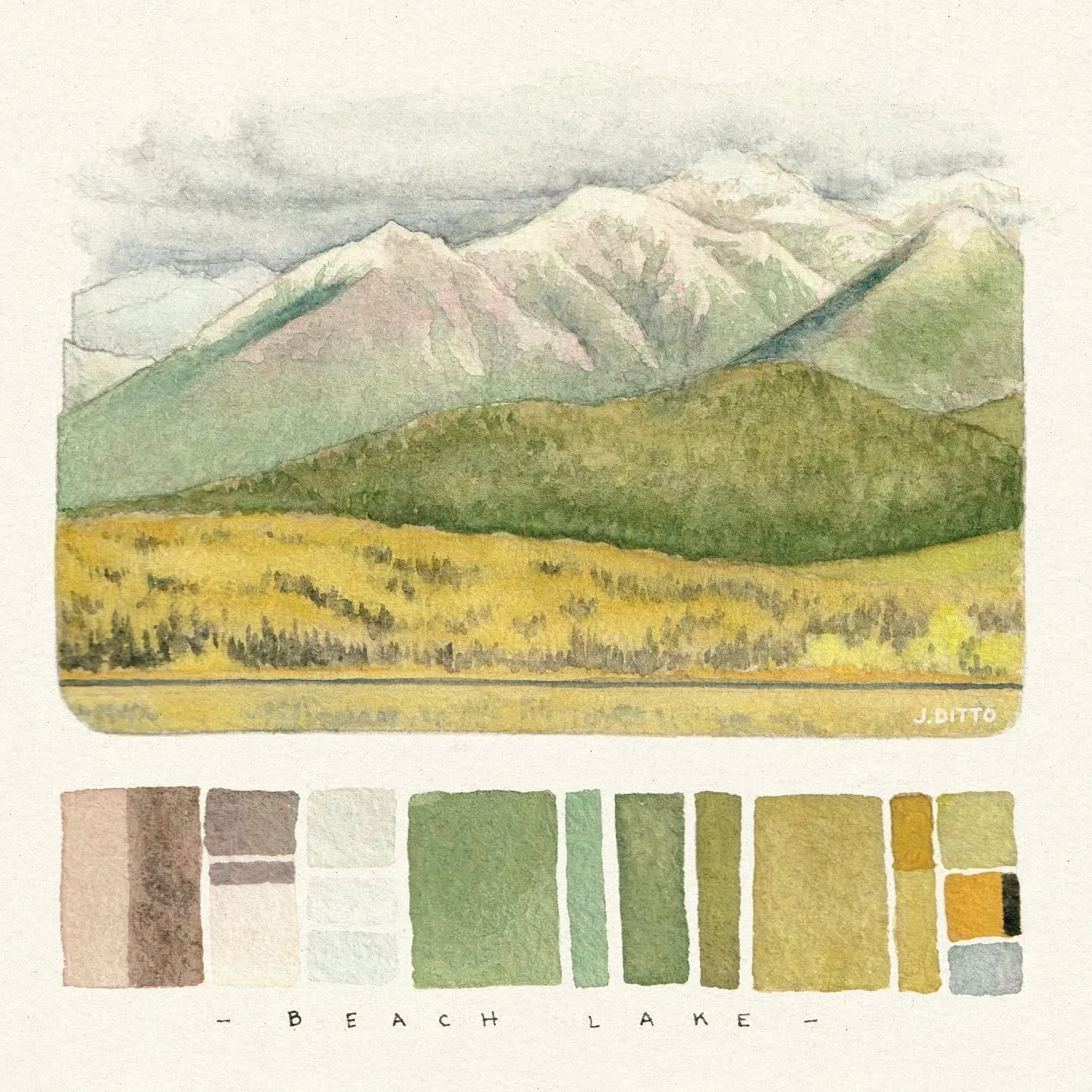 Fall colors from a few weeks ago 🍂

Watercolor and pencil
Beach Lake, Dena'ina Ełnena

#watercolor #mountain #fieldsketch #pleinair