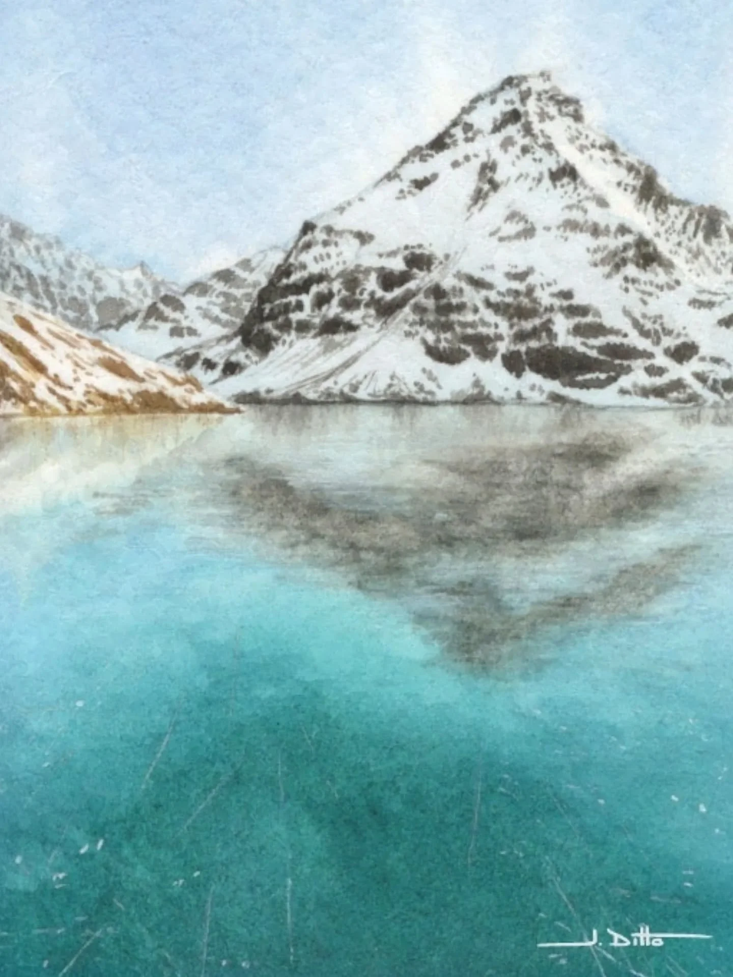 I'm stoked to share a new series of mini paintings, "Scenes from the Chugach." I've been working on them in preparation for this year's Anc Zine Fair, and these are the first two: Rabbit Lake and the Wedge!
Painted in watercolor, 2.5×