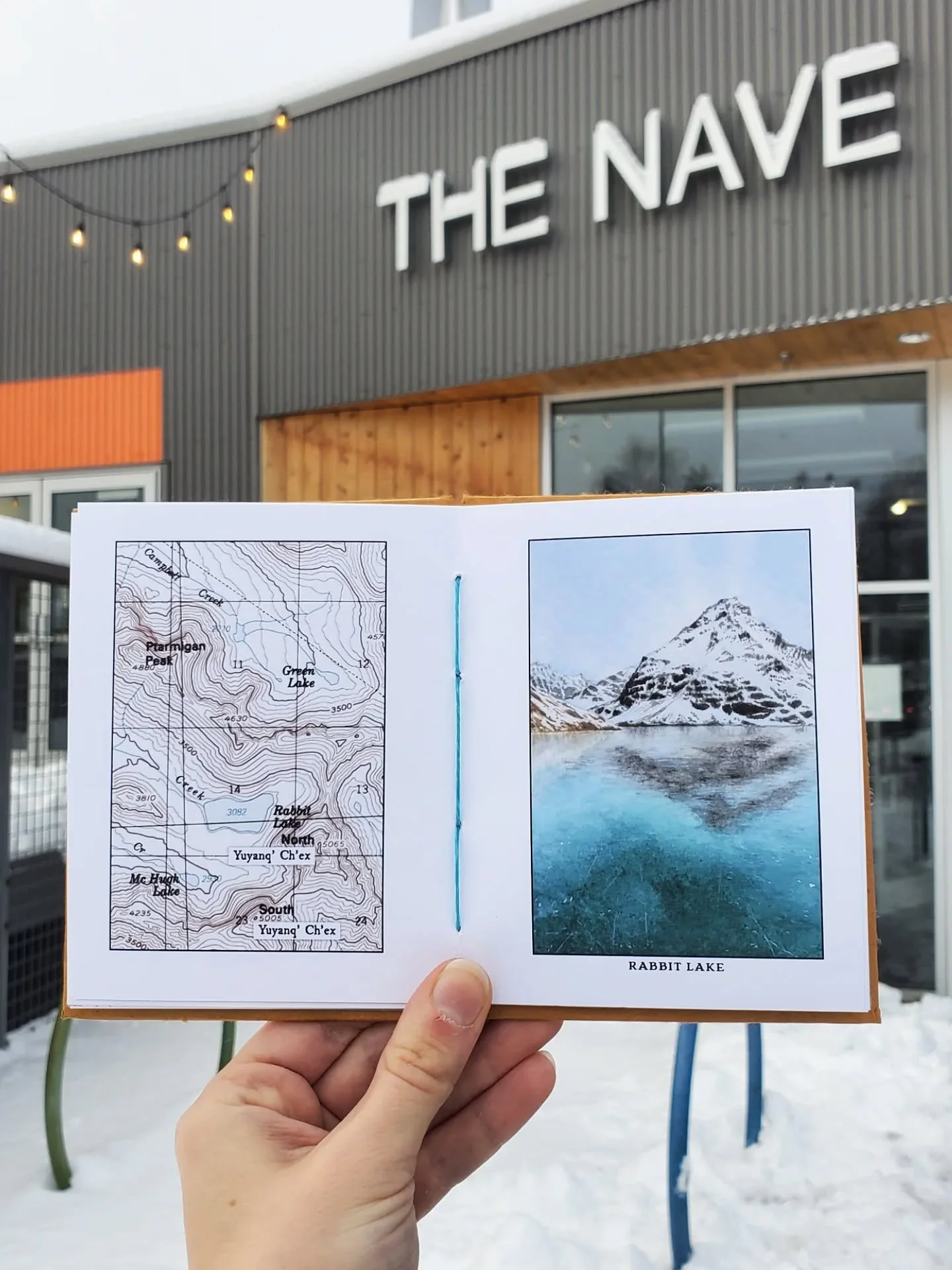 The Anc Zine Fair is today! (@anczines) This year's big project was binding my new painting series into books! Hand-bound with coptic stitching, these little booklets include all six paintings and associated topo maps.

Come by today and check out al