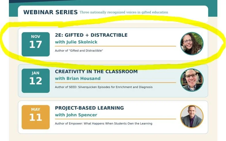 Webinar 1: 2e with Julie Skolnick