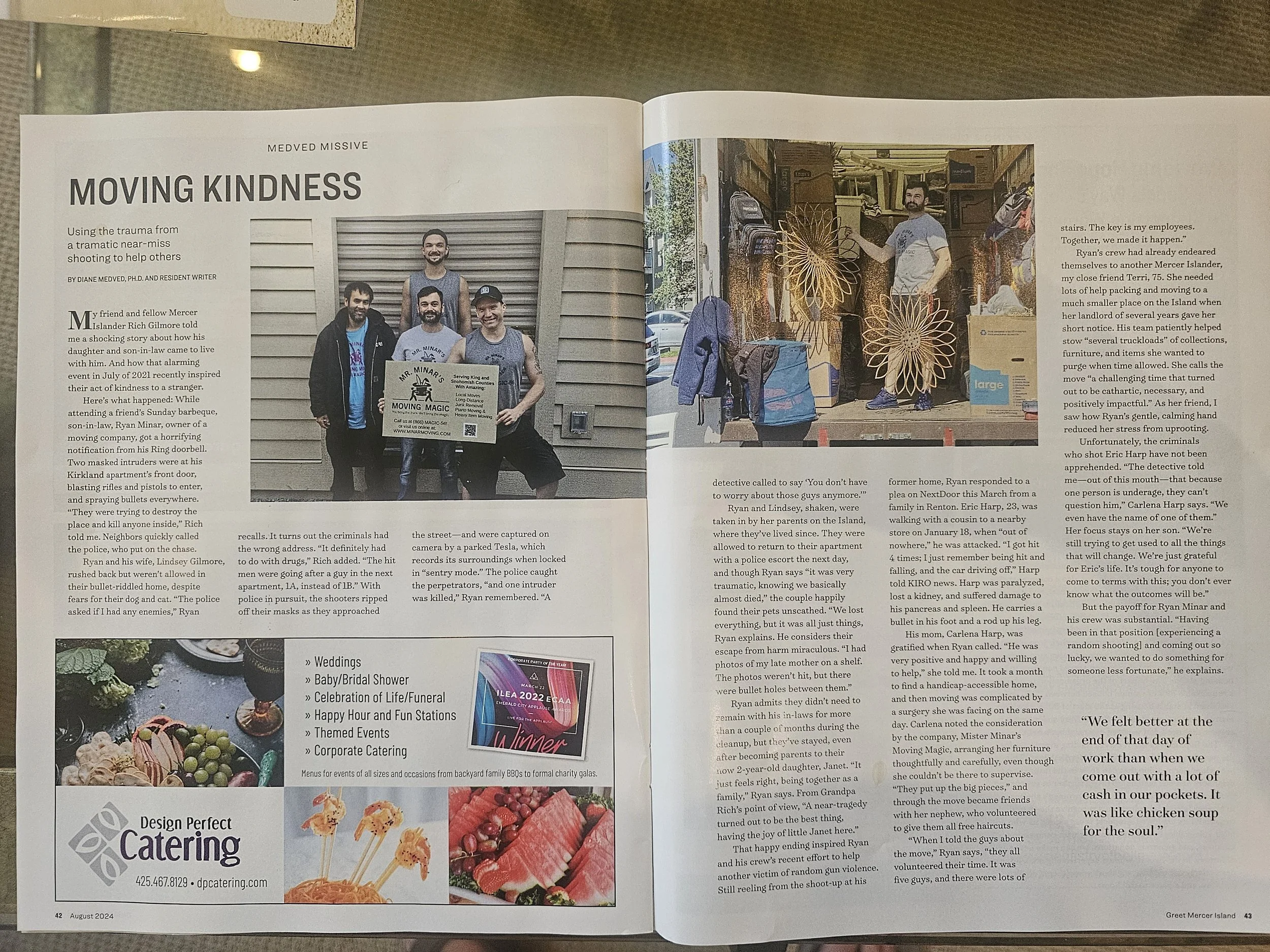 Mr. Minar's Moving Magic Featured in Greet Mercer Island Magazine