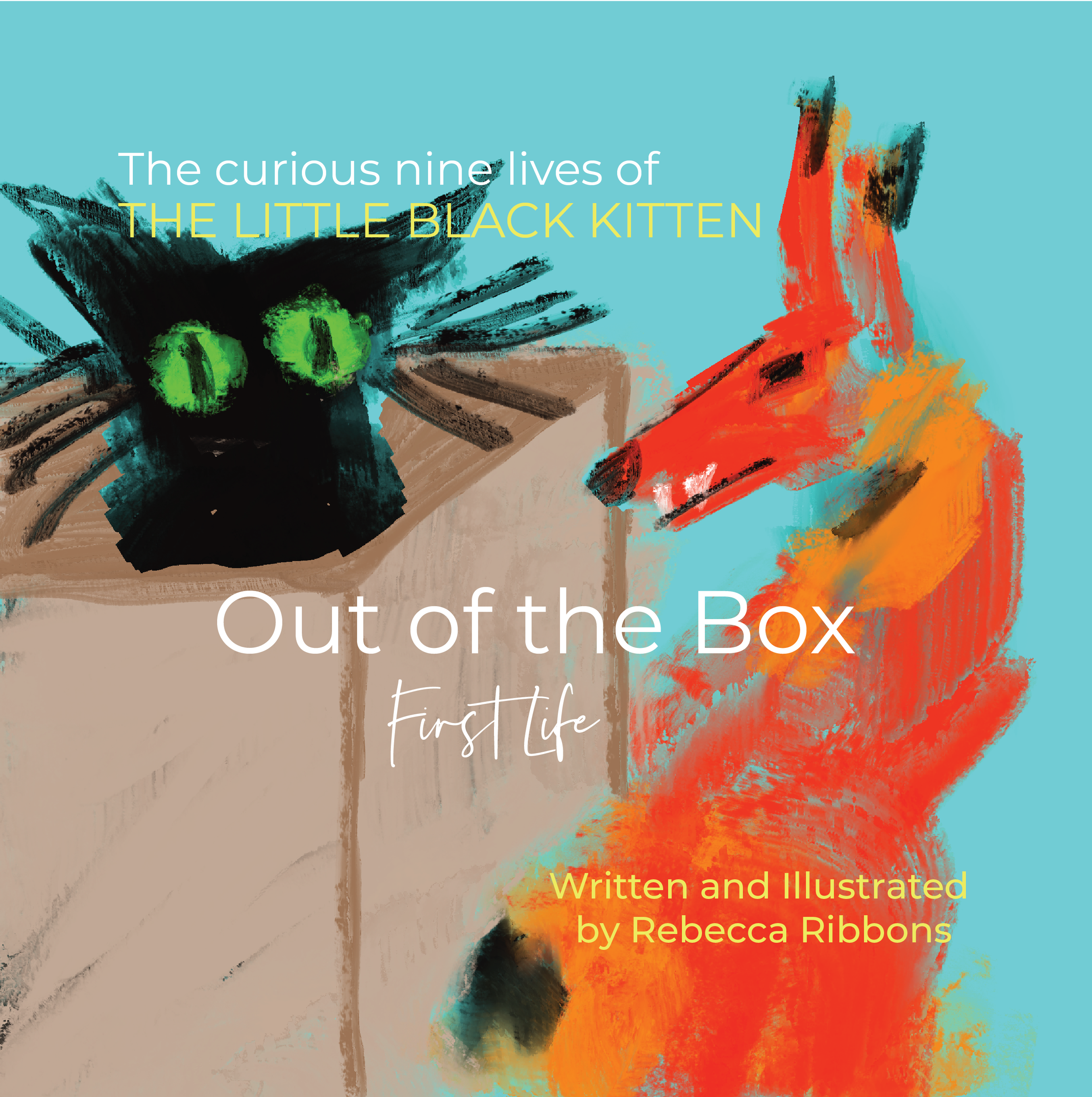 Hardcover Book "OUT OF THE BOX - First Life" Little Black Kitten