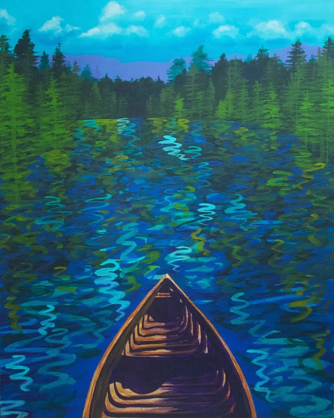 🌲I promised I&rsquo;d post some better pics of this one. Thanks for all the support, everybody! 

BOUNDARY
24&rdquo;x30&rdquo;
acrylic on canvas 

Available at my shop! 

Exhibited: 
- Chicago, Illinois at Facility in 2023 in &ldquo;Break. Through&r