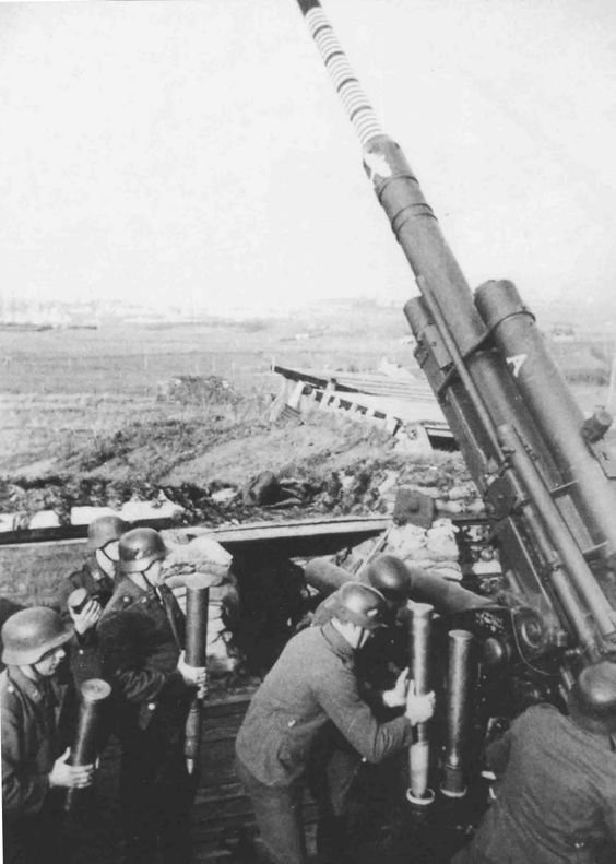 FlaK 36 88mm antiaircraft cannon.Unknown location, 1943.jpg