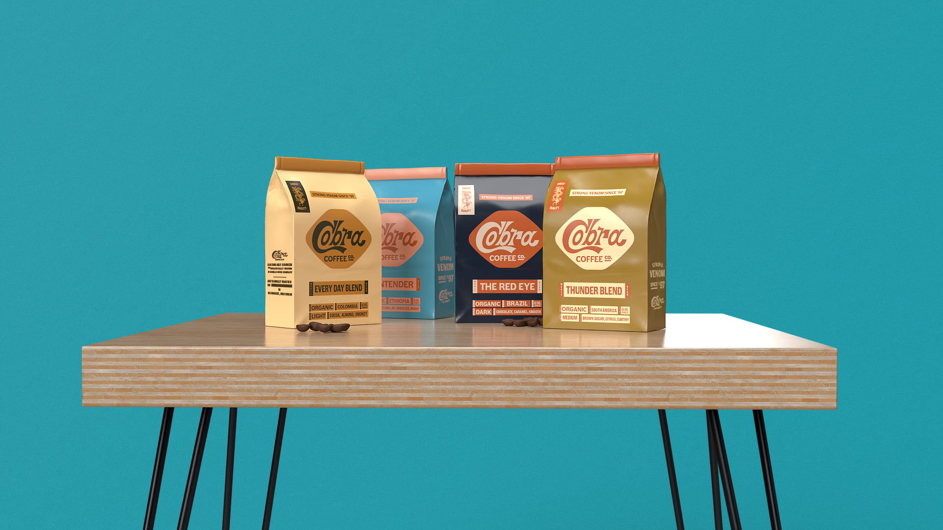 Cobra Coffee Company Logo Design Packaging Design