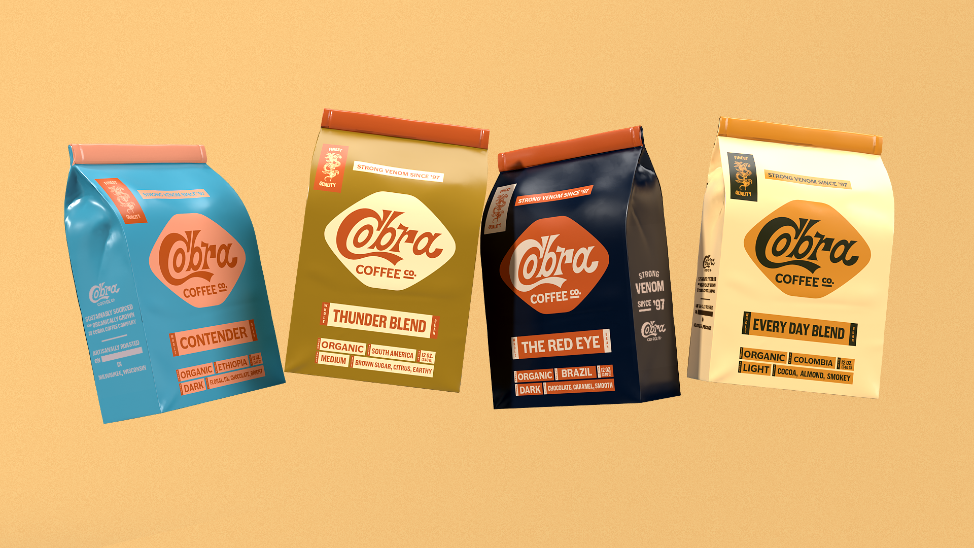 Cobra Coffee Company Logo Design Packaging Design