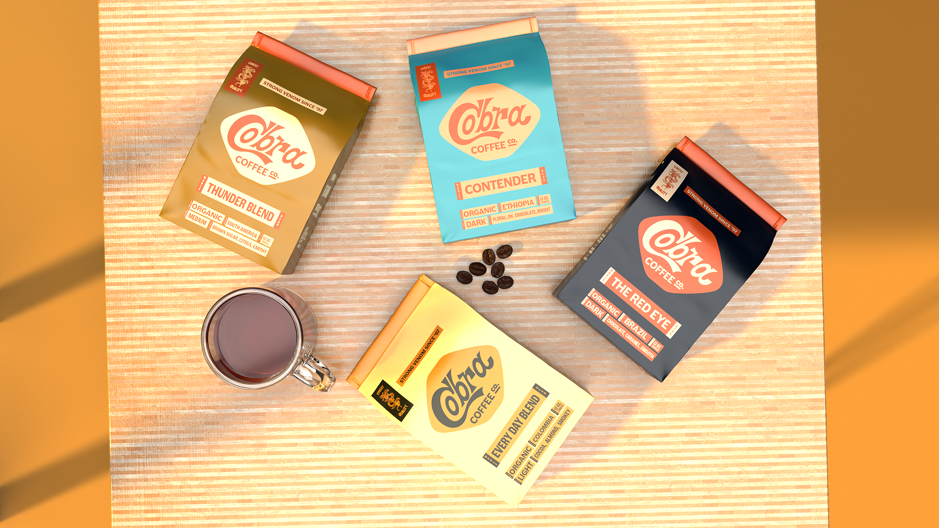 Cobra Coffee Company Logo Design Packaging Design
