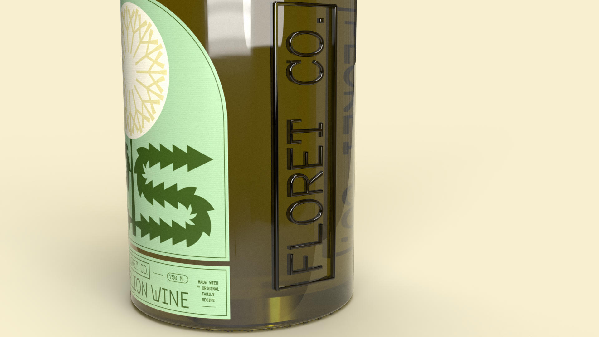 Mild Tiger Dandelion Wine Packaging Design Bottle Detail