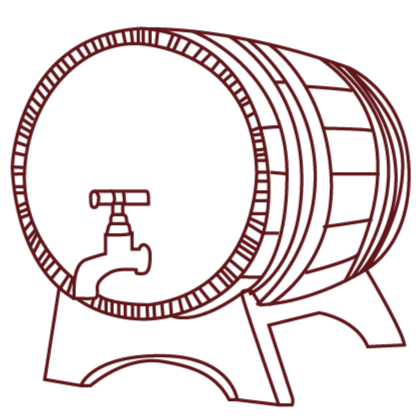 Illustratie van een waterkruik met een kraan.