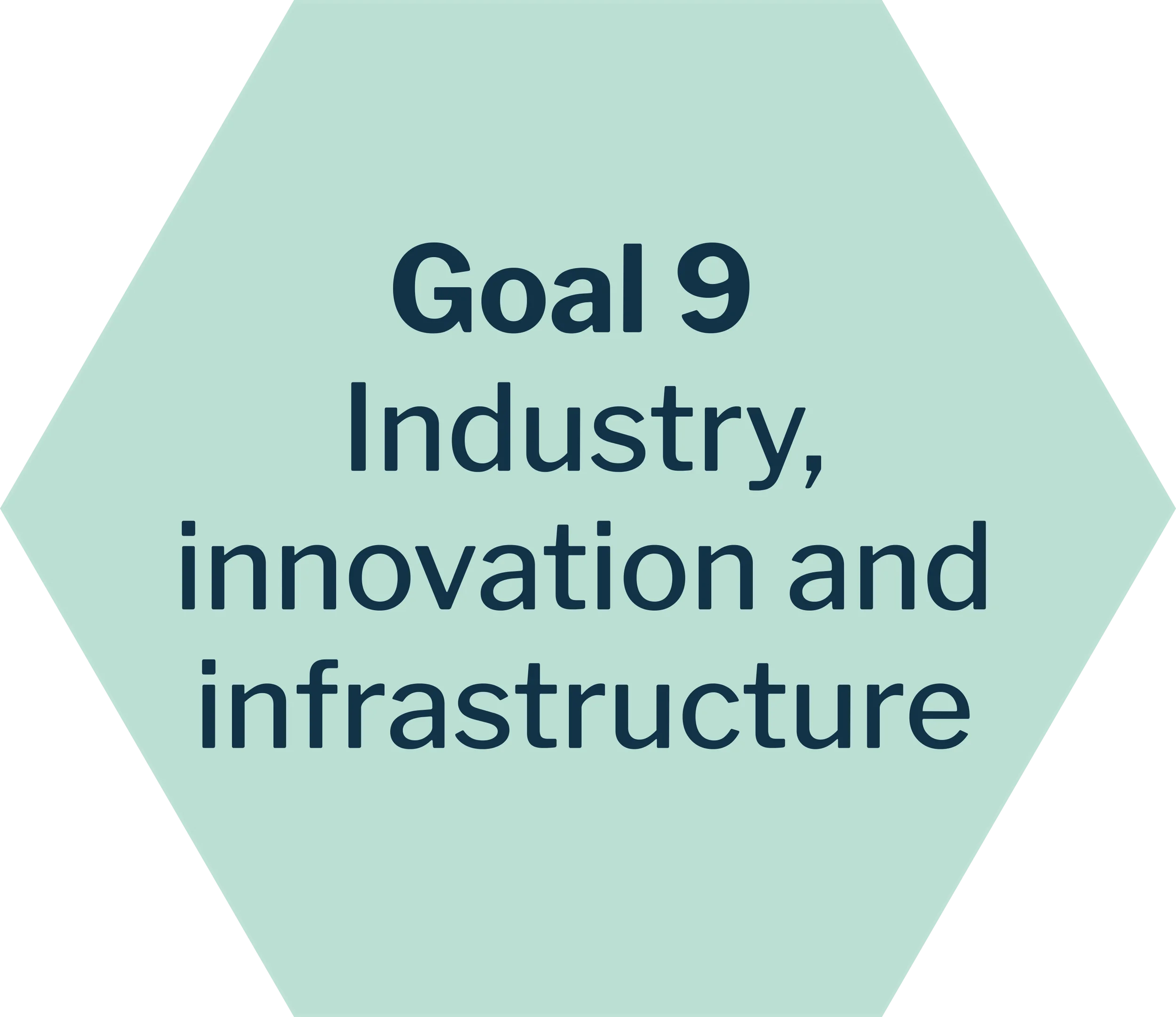 Graphic showing Sustainable Development Goal 9 addressed by the company: Industry, innovation, and infrastructure