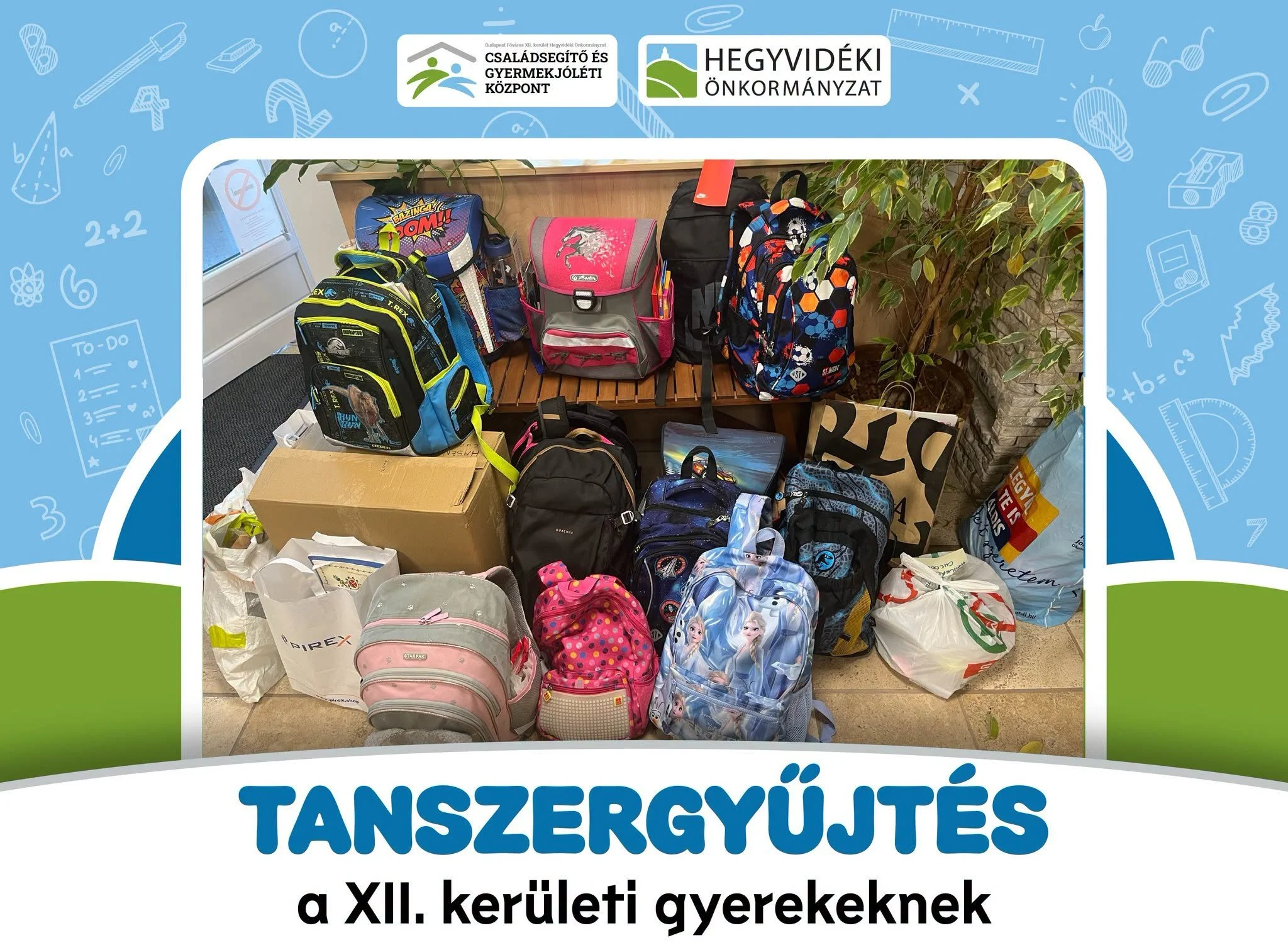 Tanszereket gyűjtünk a XII. kerületi gyerekeknek