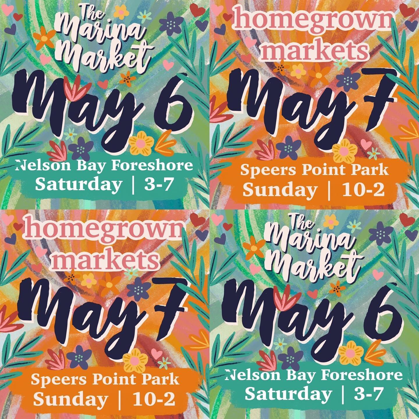 ☀️Market Weekend☀️
1️⃣Saturday 9am-12pm - @brookesbeautytoyou1 Mother&rsquo;s Day Intimate Shopping at Fennell Bay.
2️⃣Saturday 3pm-7pm - @themarinamarket at Nelson Bay.
3️⃣Sunday 10am-2pm - @homegrownmarkets at Speers Point. 

I&rsquo;ll have some d