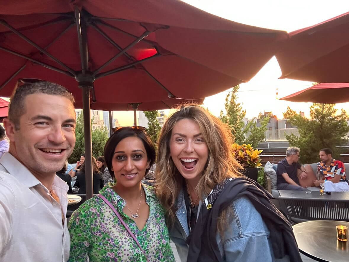 Happy Hour at the Arlo Hotel Rootfop Krishna Solanki with Squarekicker co-founder Nick Ippolito and Promise Tangeman from Go Live.jpeg