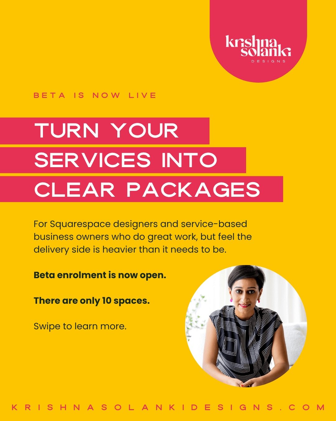 It&rsquo;s open! Hooray! 👀🎉

The beta round for the &ldquo;Package your Services&rdquo; course is now live, and I&rsquo;m opening 10 spaces for this first group.

If you&rsquo;ve been following along over the past couple of weeks, you&rsquo;ll know