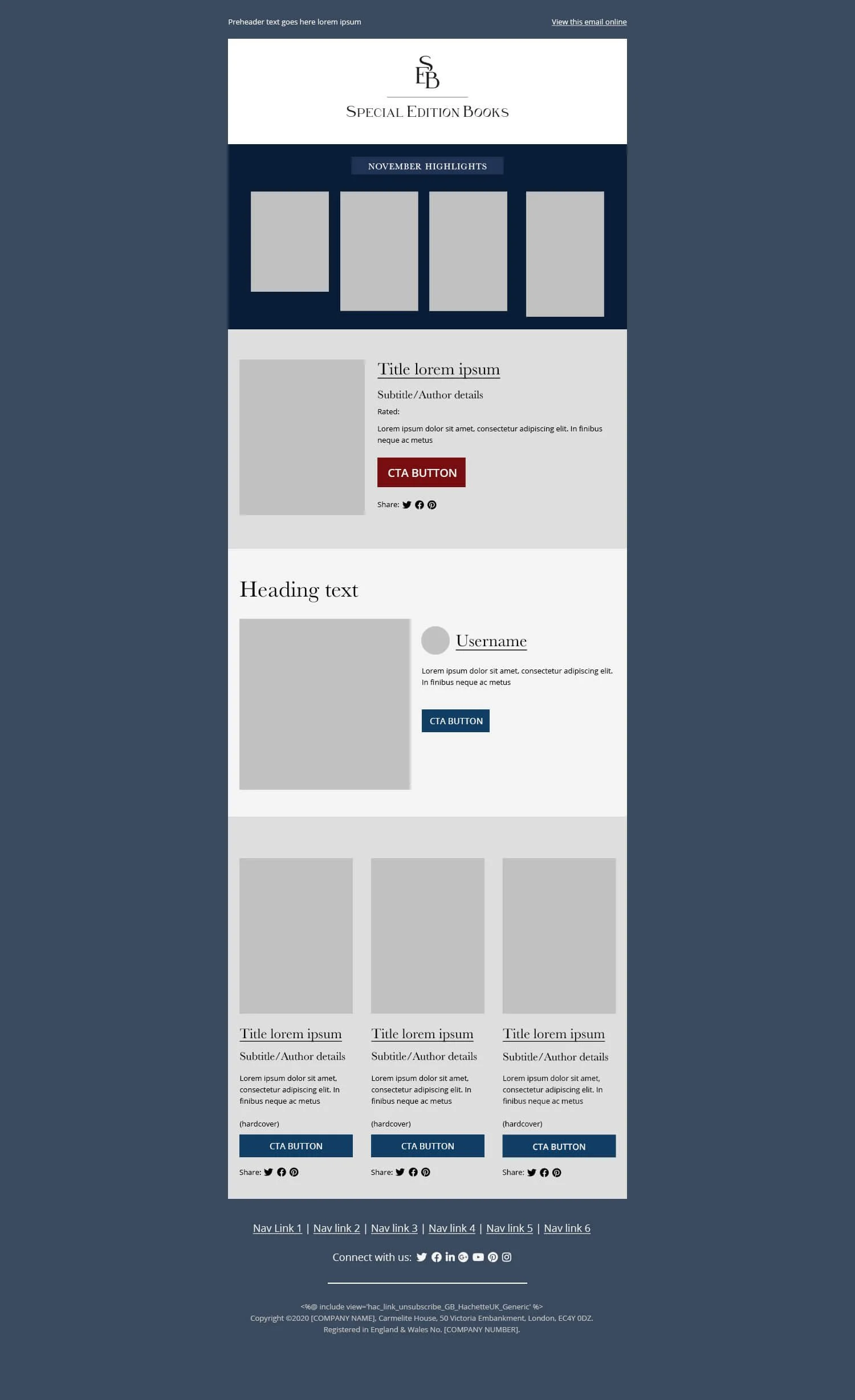 Hachette - Special Edition Books - Newsletter - Signed off