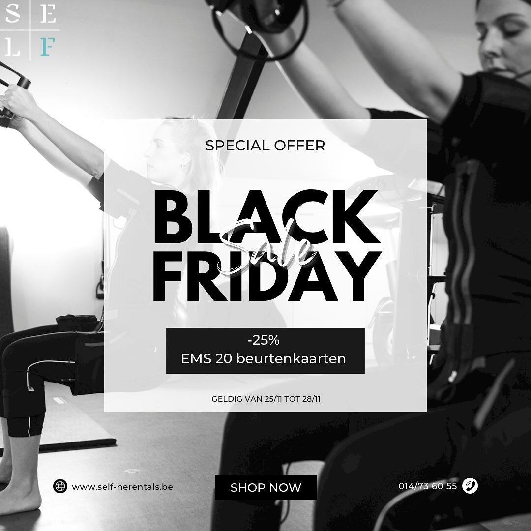 BLACK FRIDAY 
&bull;
&bull;
-25% bij aankoop van een 20-beurtenkaart EMS training 

Link in bio