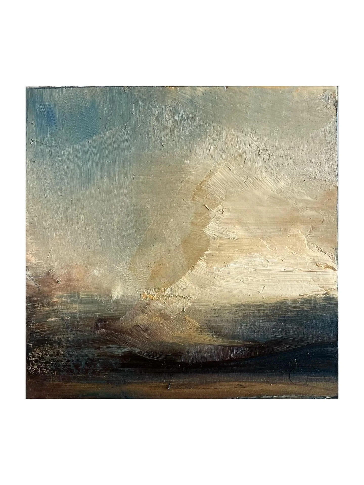 Miniature oil scene on wood, prep for a larger version