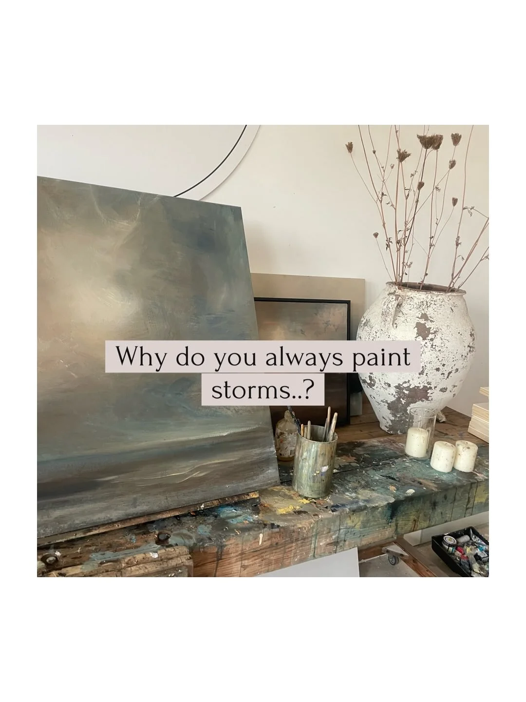 Storms ⚡️

One of my favourite things ever to paint, the constrasts, the sun streaming through the rain clouds, ethereal mist and reflections on the fields and sea. I don&rsquo;t think I&rsquo;ll ever get bored of painting dramatic skies. Also I don&