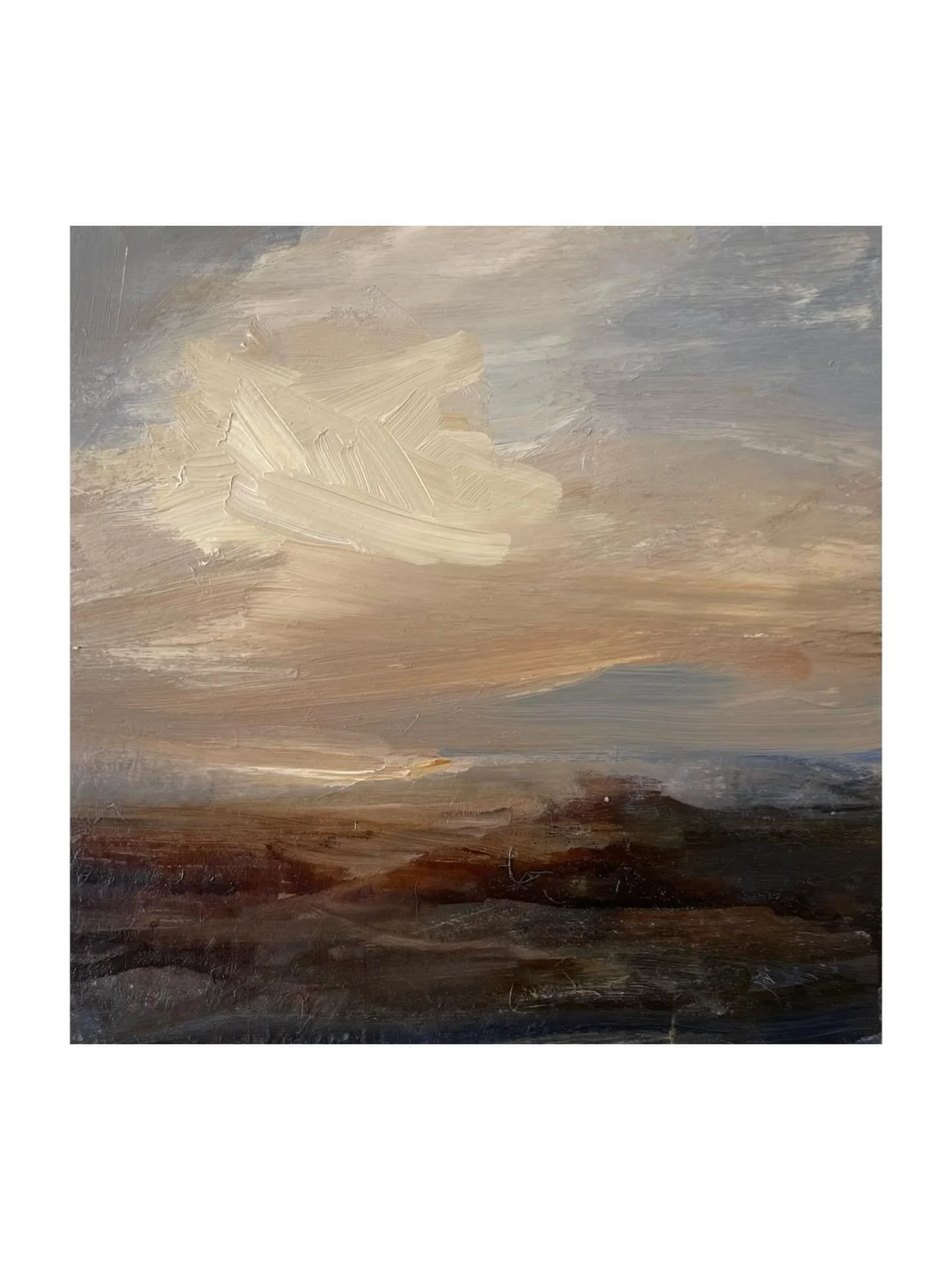 Peach Sunset, Landscape study in oil, on wood panel. 20x20cms, being released very soon on my website 🤍