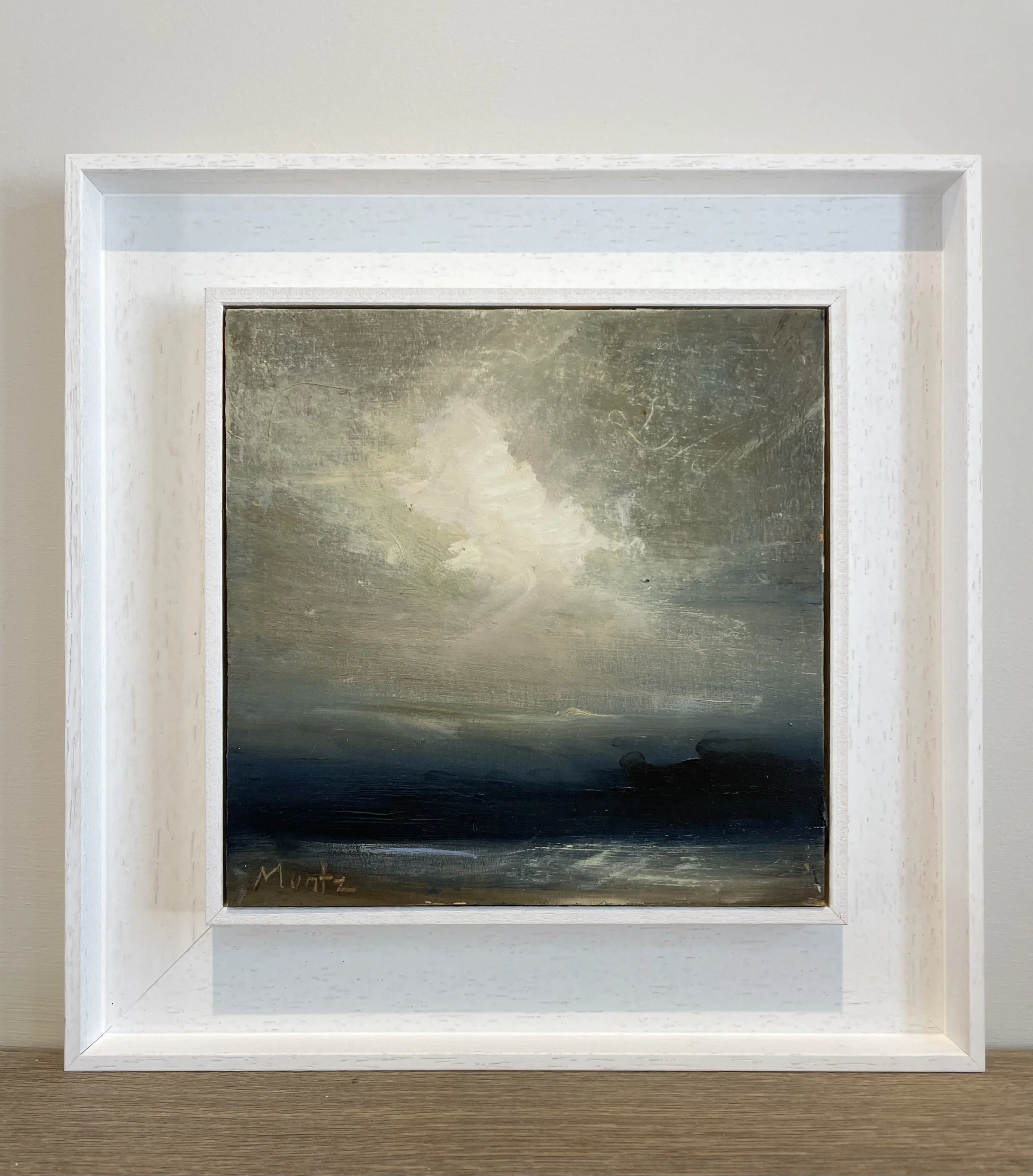 BLUE HORIZON - an Original Oil Painting on Birch Wood