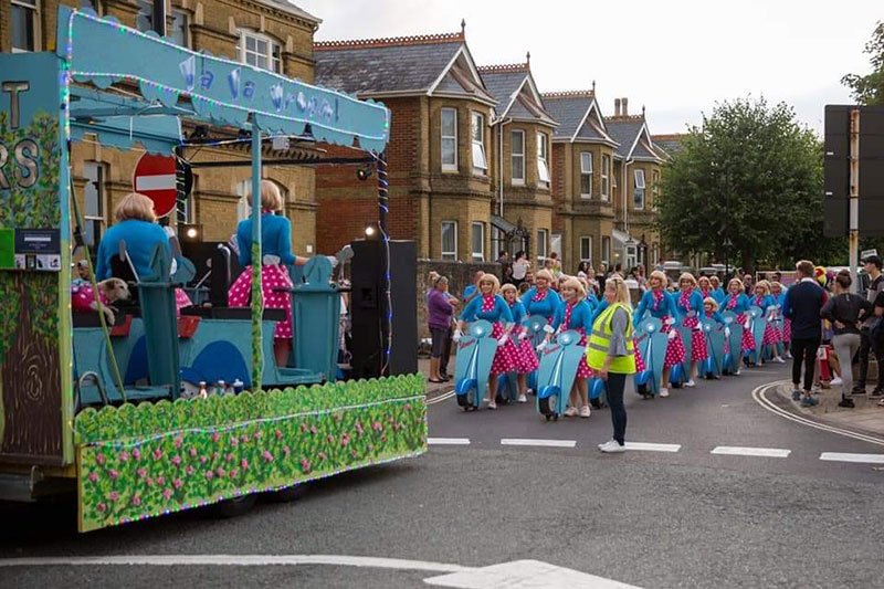 Wight Strollers scooters 2019 parade. Photograph belonging to Rob Jones.