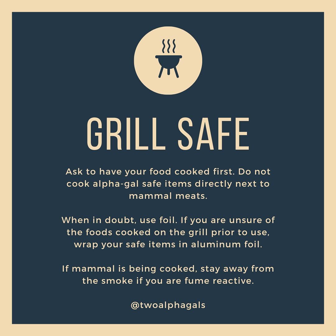 Whether you are celebrating Labor Day 🇺🇸or having a backyard BBQ, follow these tips to stay alpha-gal &amp; food allergy safe!🌟

👇🏼Do you have a favorite safe grilling tip? Share in the comments! 
&bull;
&bull;
&bull;
&bull;
#alphagal #foodaller