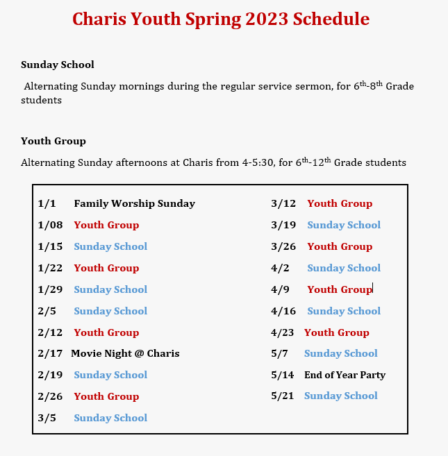 Charis Youth — Charis Community Church