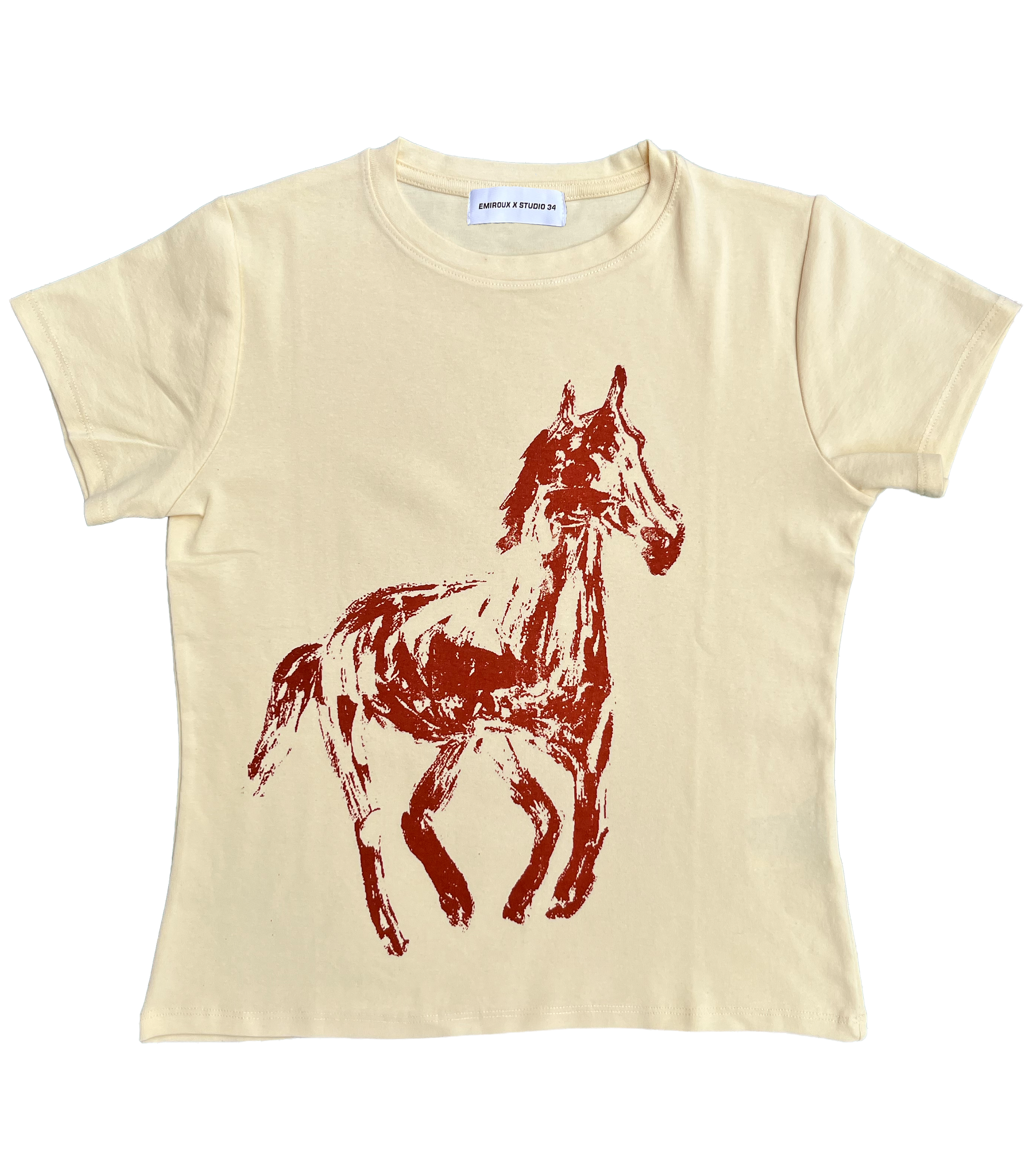 HORSE TEE YELLOW+RED