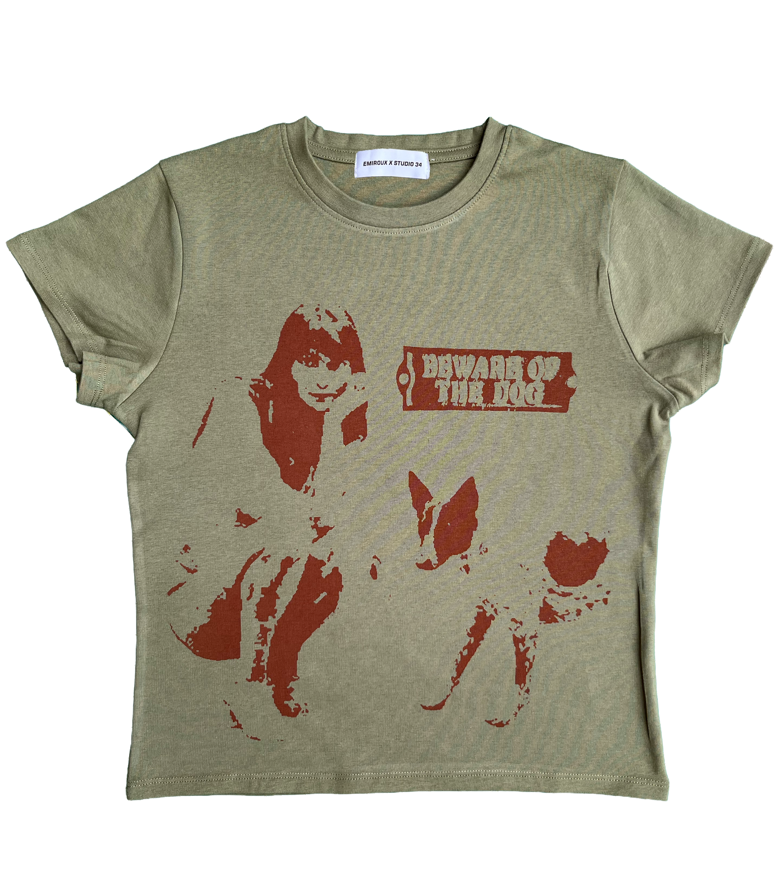 BEWARE OF THE DOG TEE GREEN