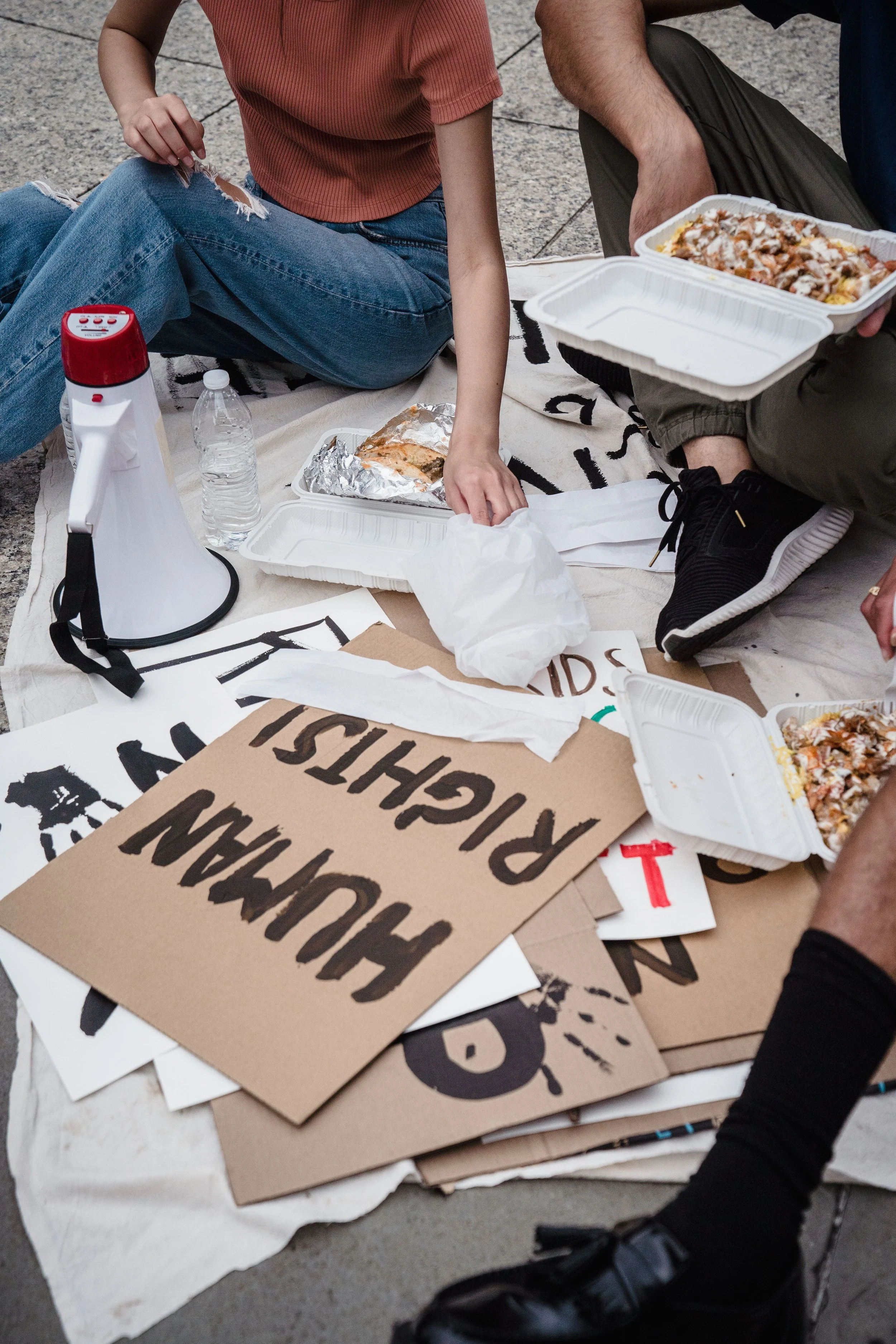 Human Rights protest signs