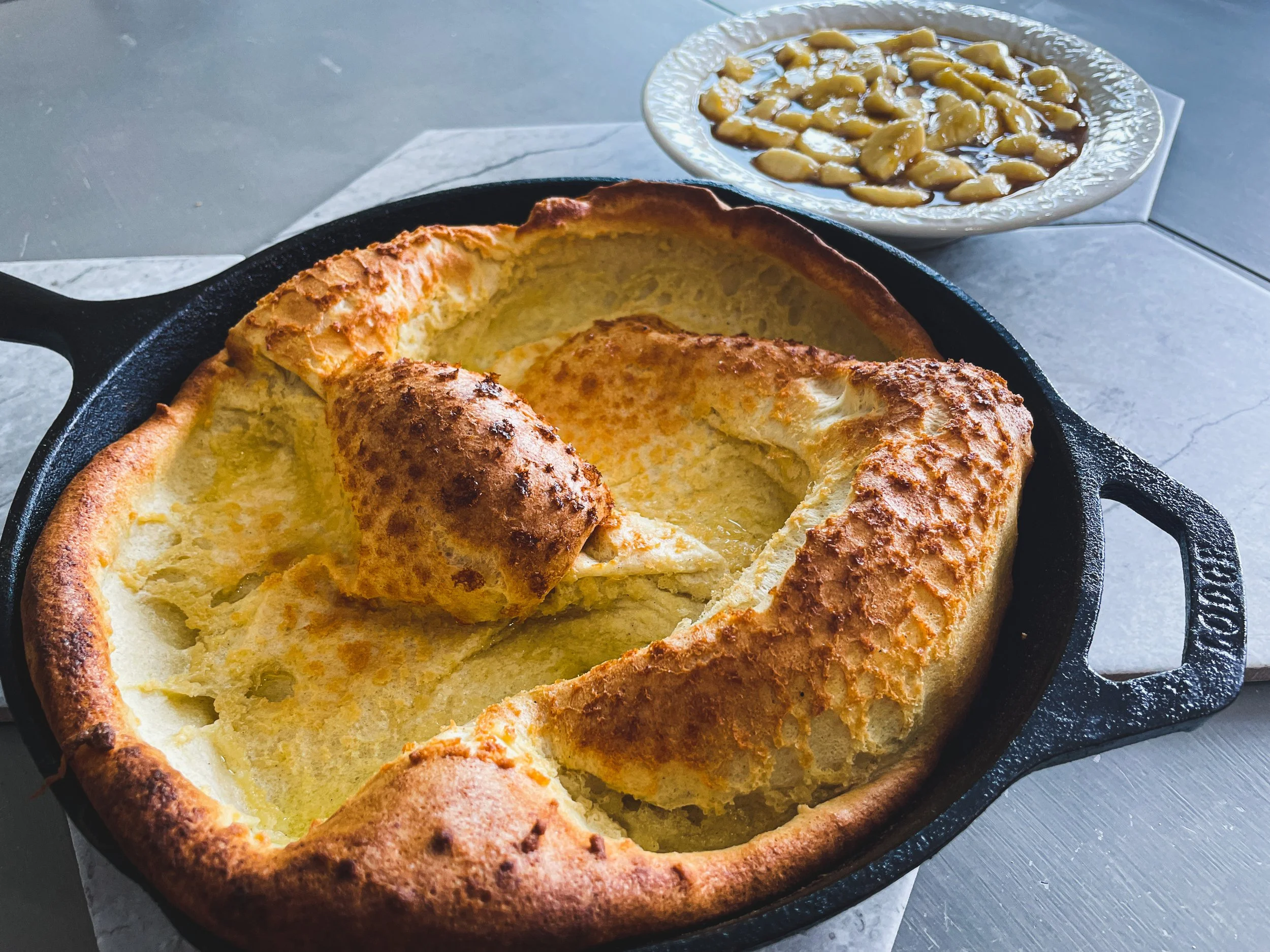 Dutch Babies with Banana Caramel Sauce