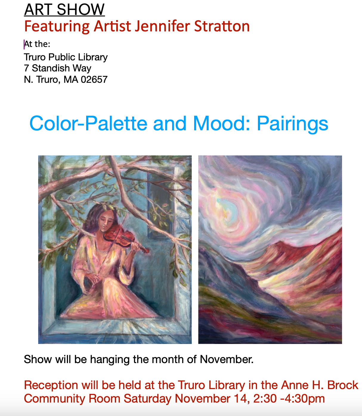 Art Show: Color Palette and Mood: Pairings