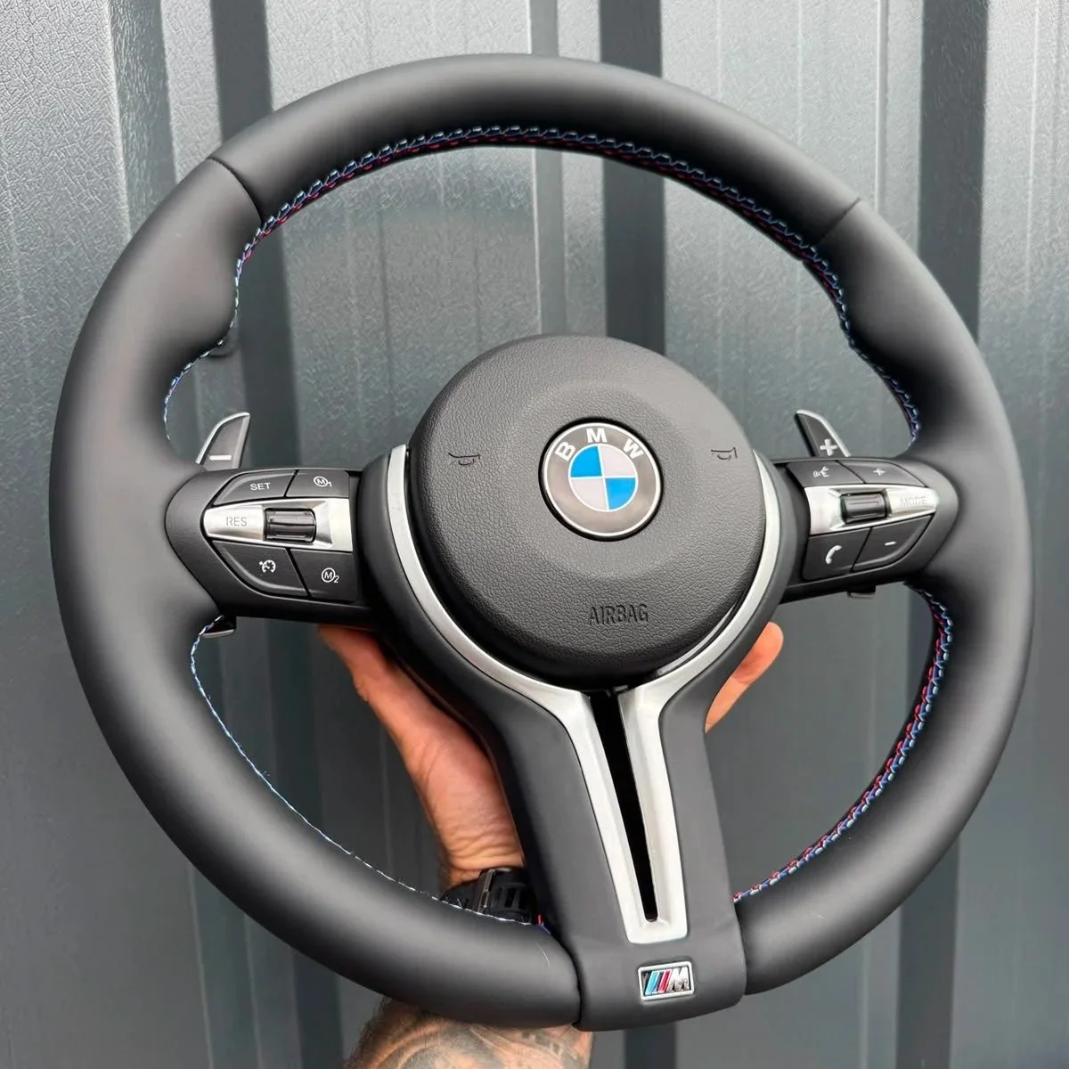 BMW OEM M Style Leather Steering Wheel Complete Upgrade Retrofit (F20 F22 F30 F31 F32 M2 M3 M4 F80 F82 F87)