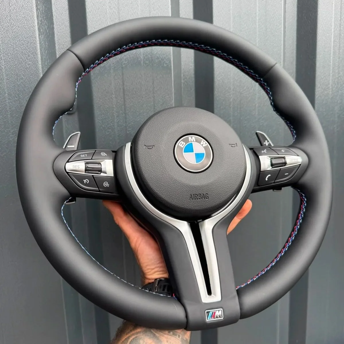 BMW OEM M Style Leather Steering Wheel Complete Upgrade Retrofit (F20 F21 F22 F30 F32 M2 M3 M4 F80 F82 F87)