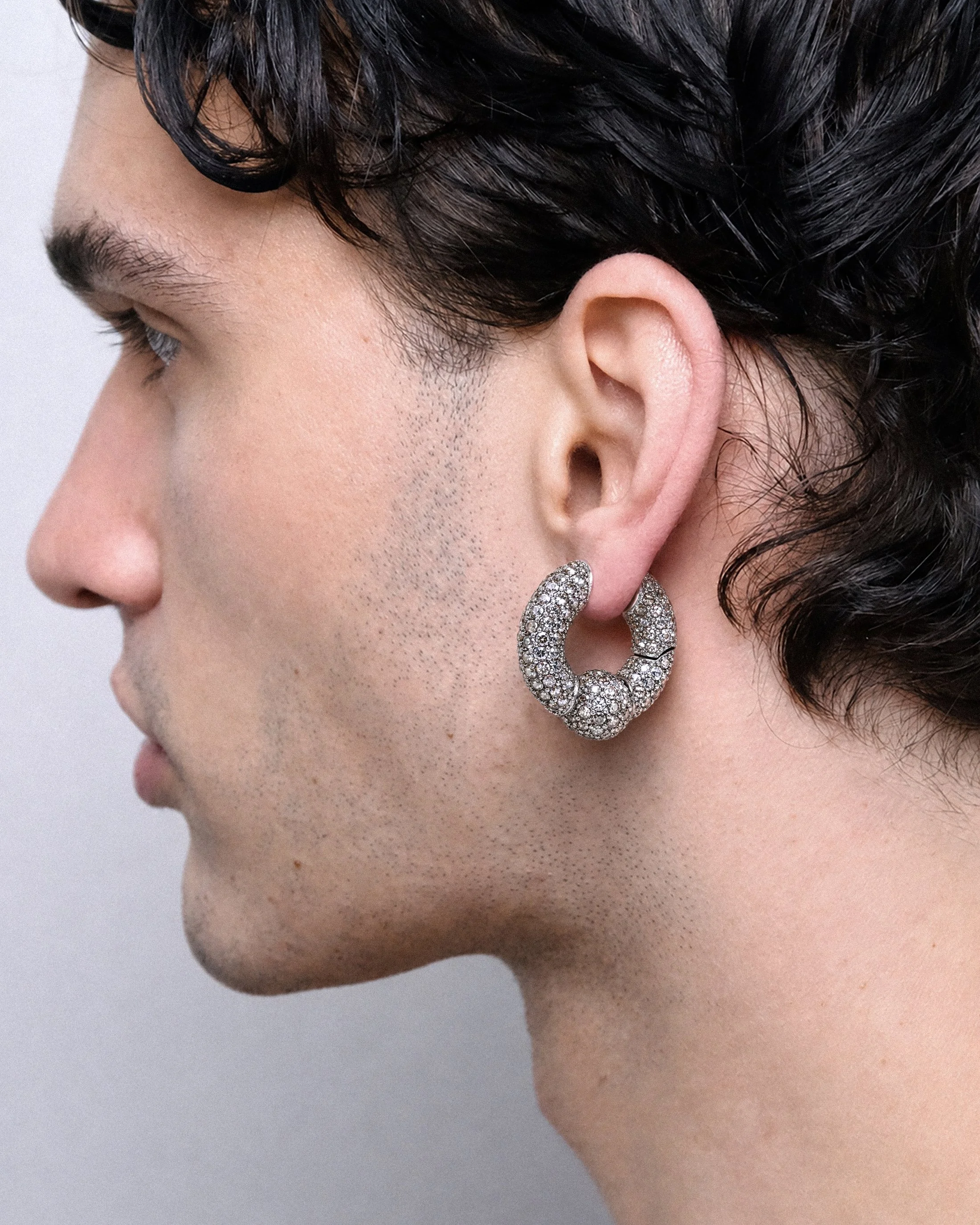 Prince Albert Earring Platinum — KISKA LAB