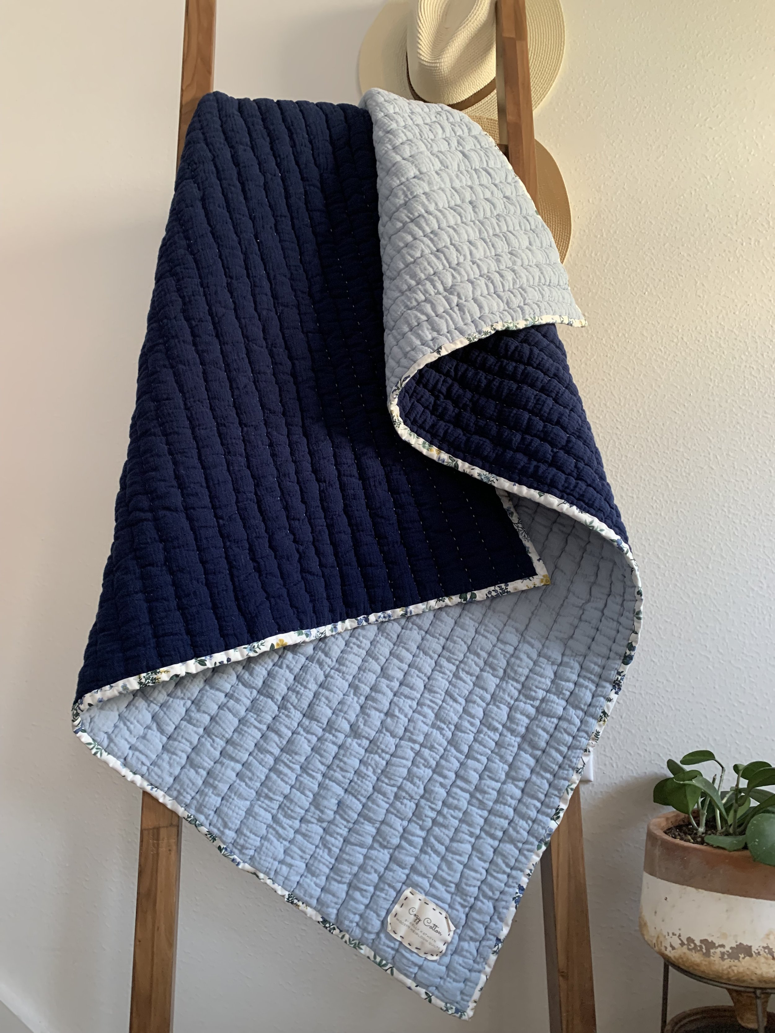 Baby Blue Whole Cloth Quilt