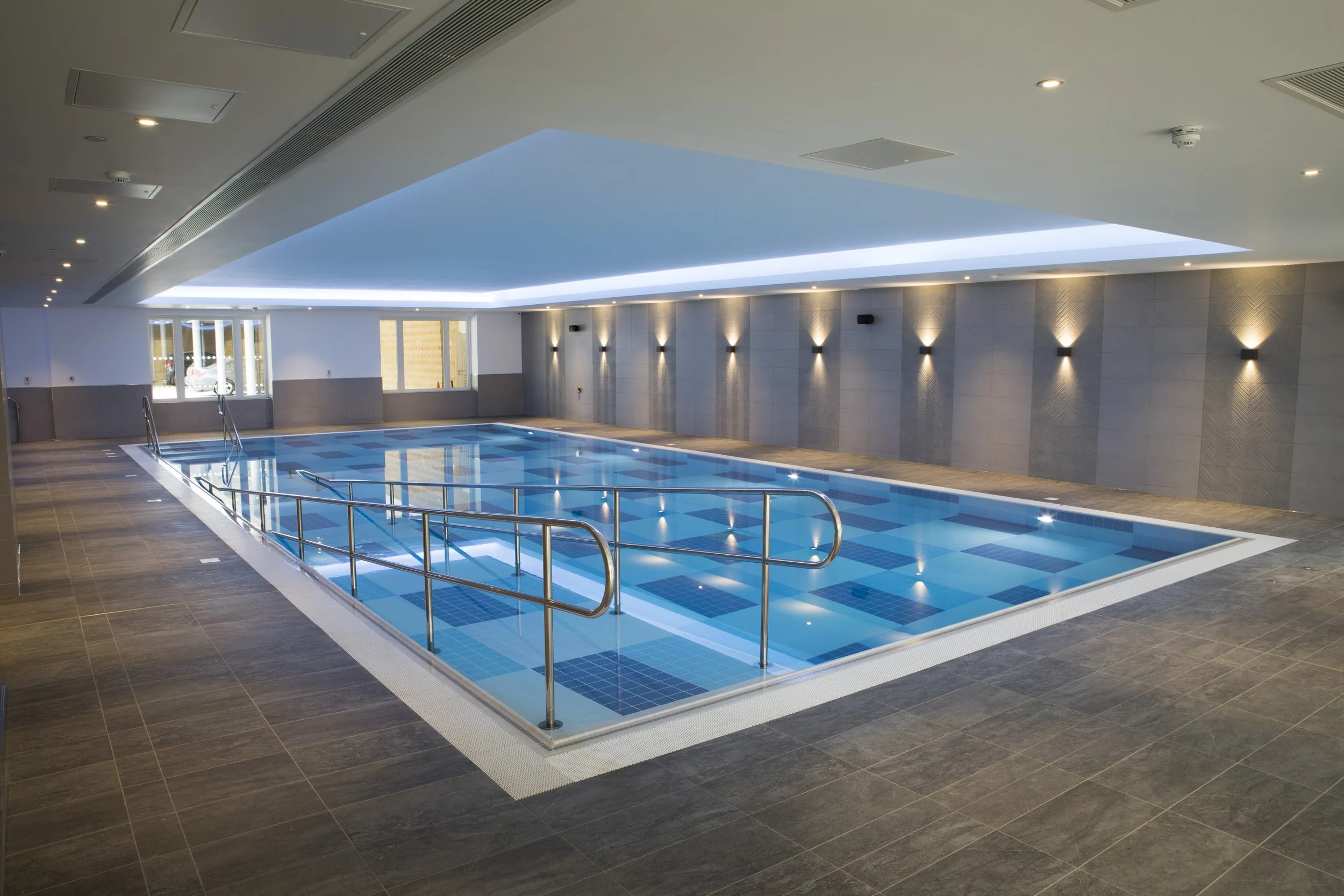 Swimming pool interior at luxury retirement village