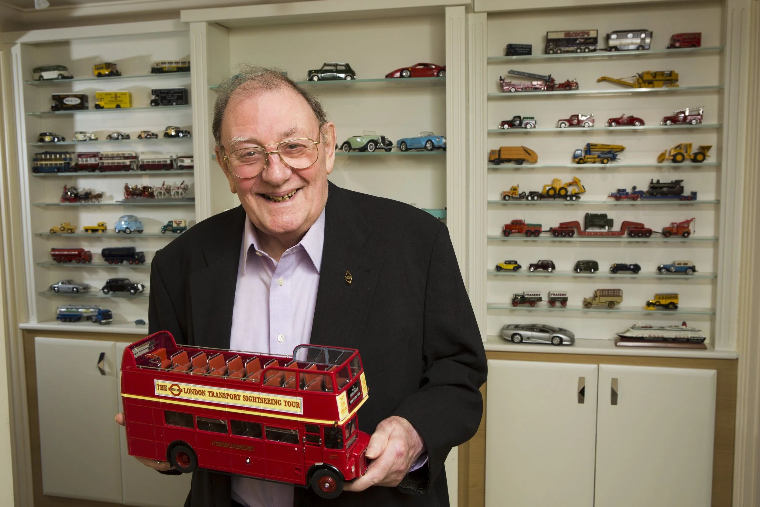Retired resident with model car collection