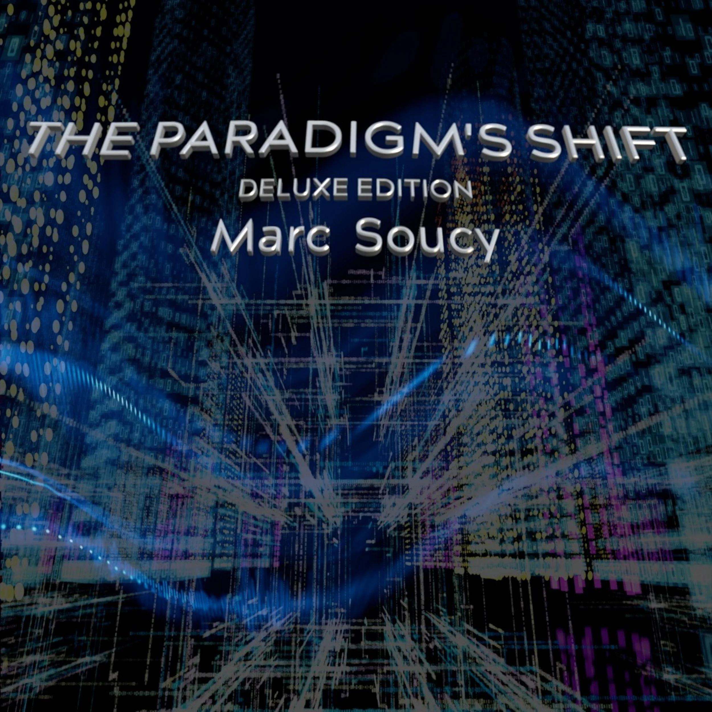 cover art for the Deluxe Edition: digital cityscape with audio waves