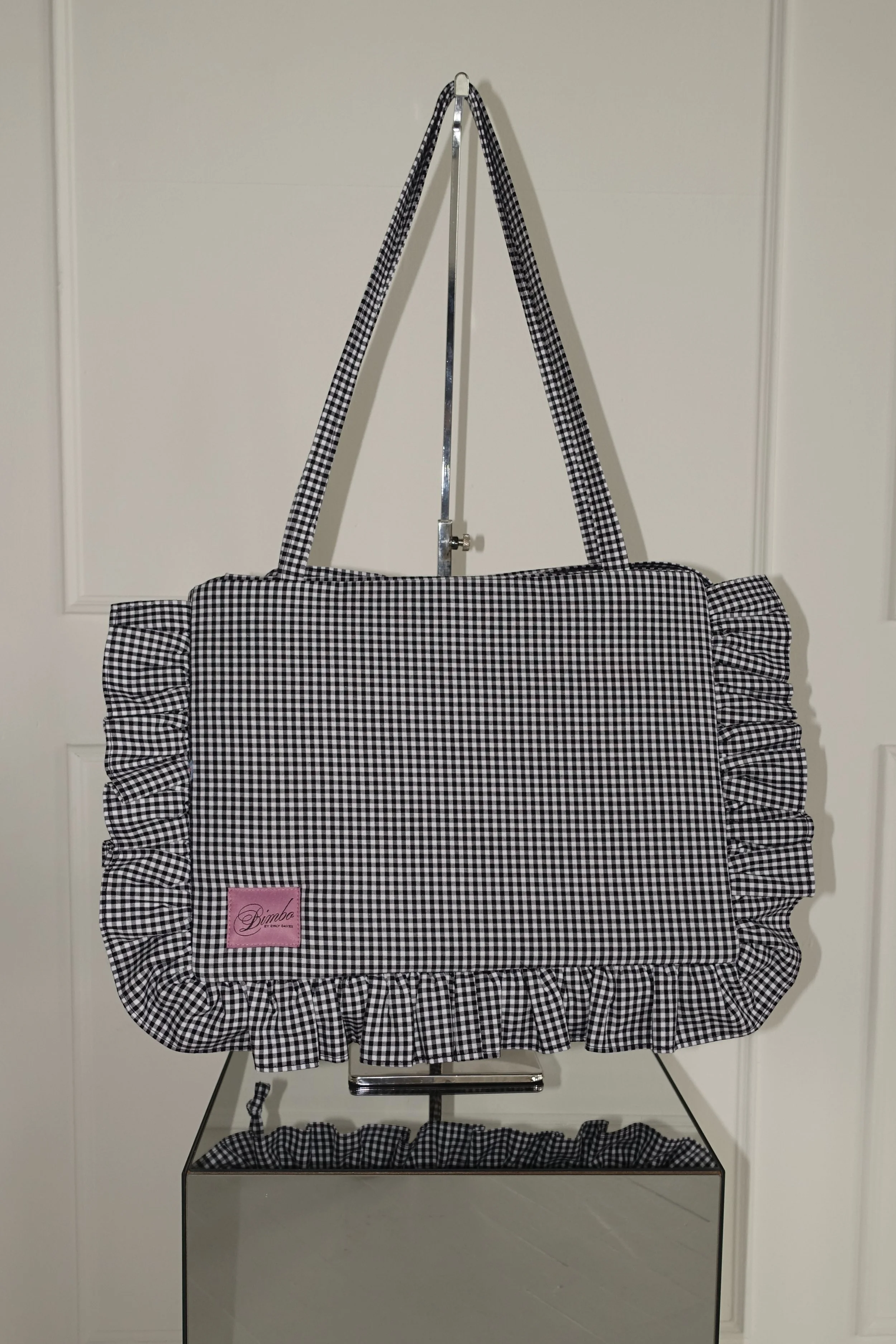 Medium Shoulder Bag - Black Gingham
