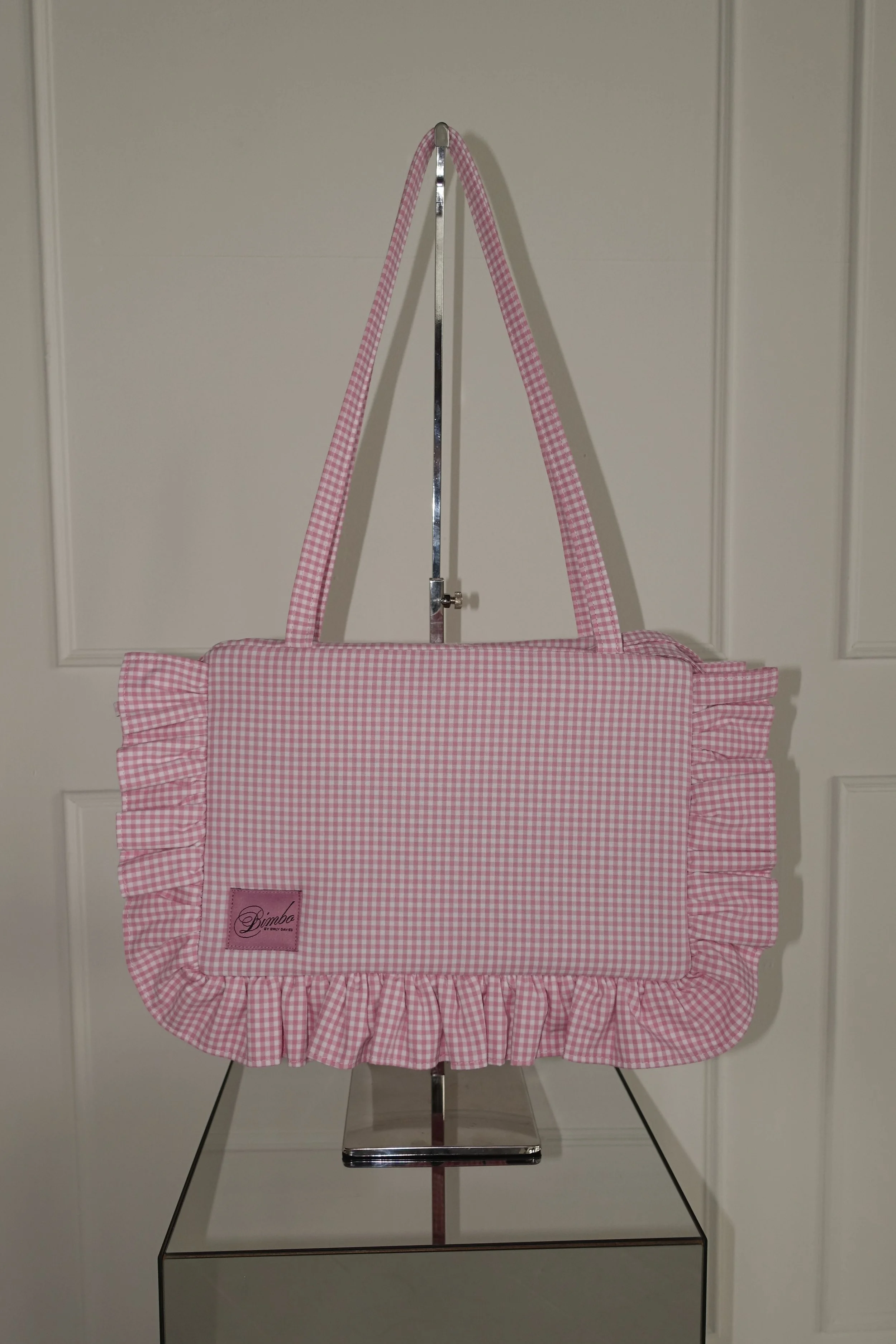 Small Shoulder Bag - Baby Pink Gingham