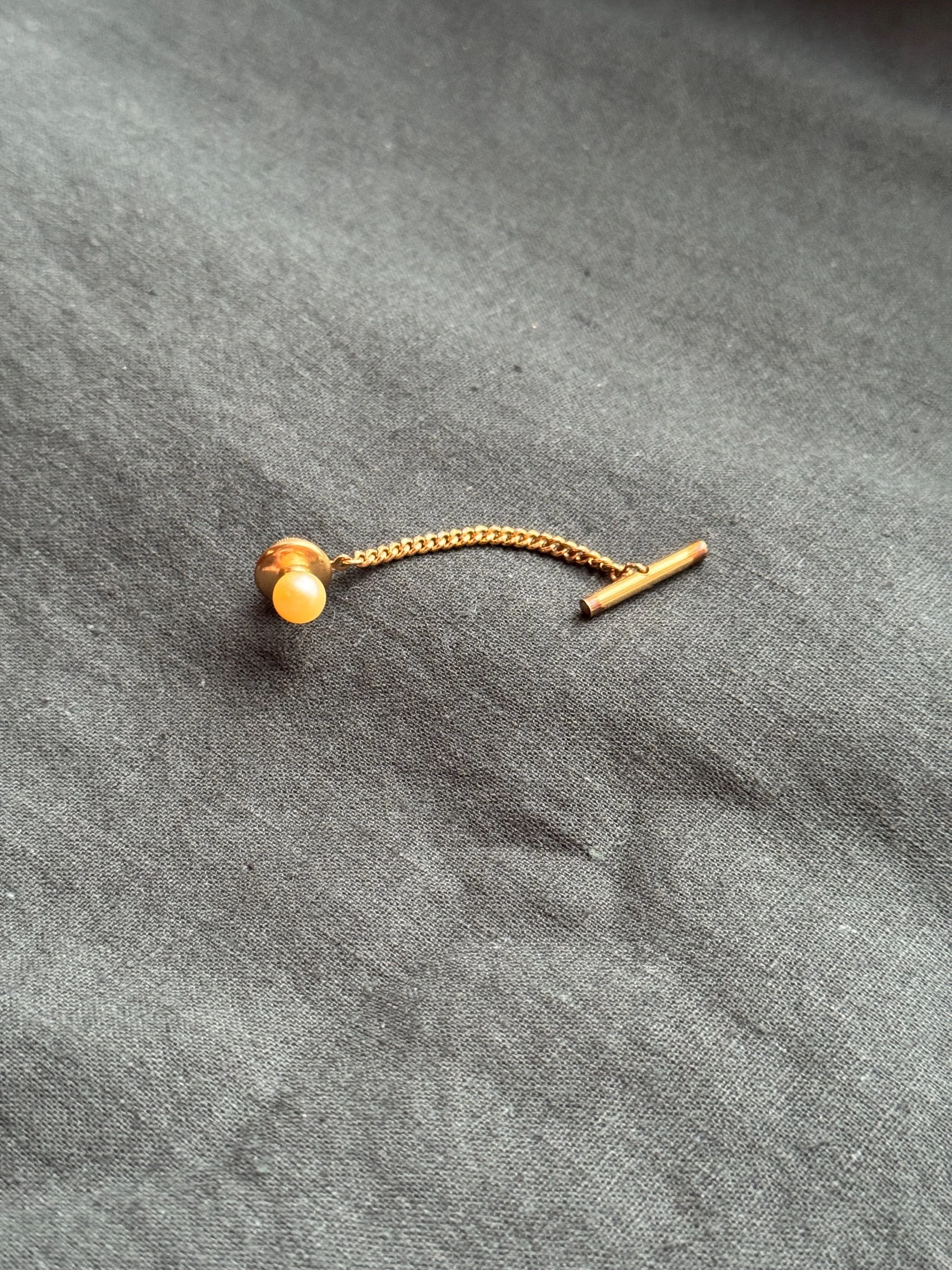 Champagne Pearl Tie Tack