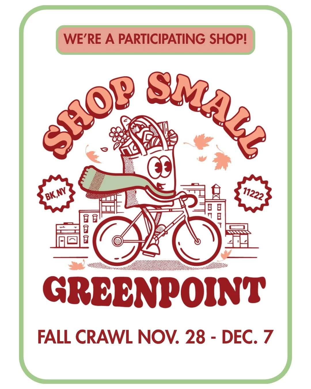 🏠 We&rsquo;re joining the neighborhood fun! 💞

So excited to be part of our first @shopsmallgreenpoint crawl. The perfect chance to knock out some holiday gifting, discover new shops, and support local favorites 🎁🧡

Plus +++ 
+ you can enter to w