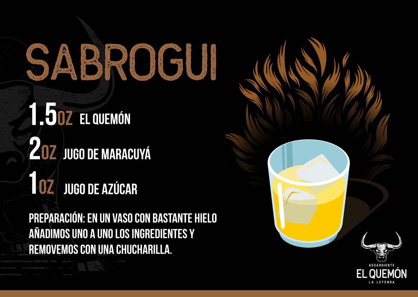 receta de bebida con aguardiente el Quemón para preparar en casa