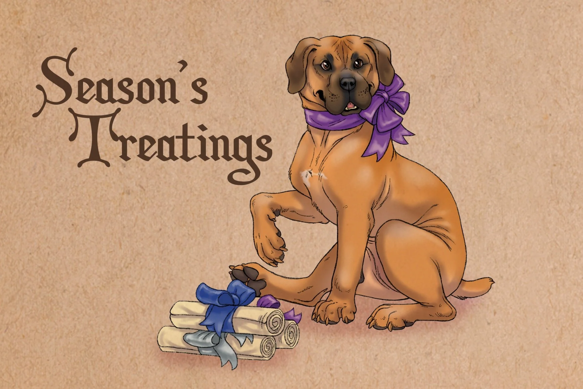 Process Video: Pet Portrait Holiday Card Illustration