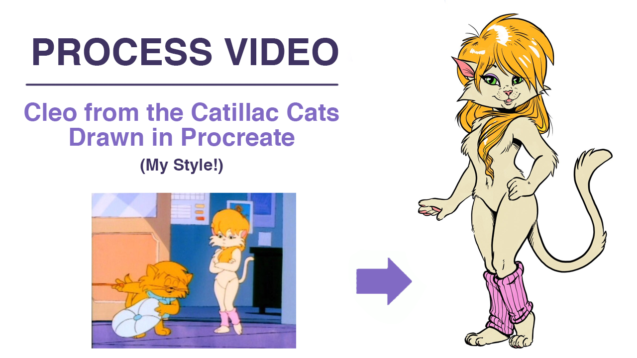 Process Video: Cleo from the Catillac Cats (Heathcliff)